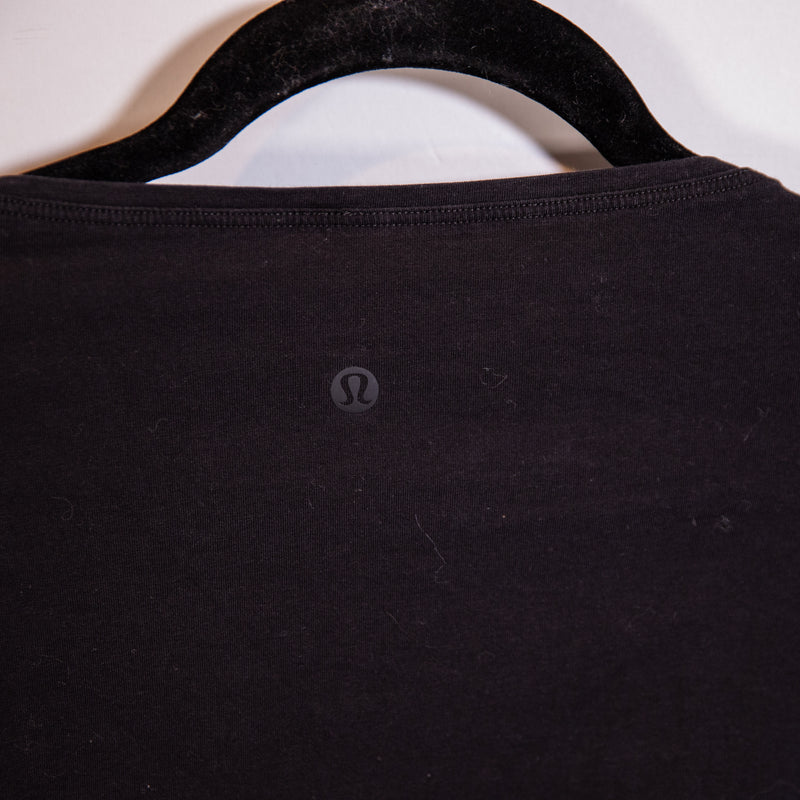 Lululemon Back in Action Long Sleeve Cotton Tee Shirt Solid Black 8