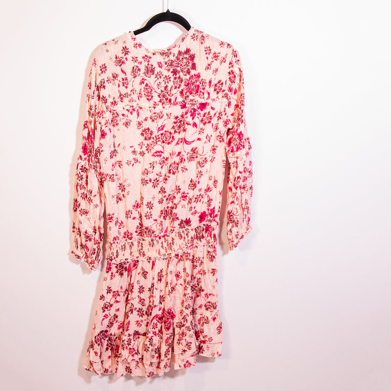 Poupette St Barth Ilona Mini Dress Pink Grasse Floral Flower Print Pattern M
