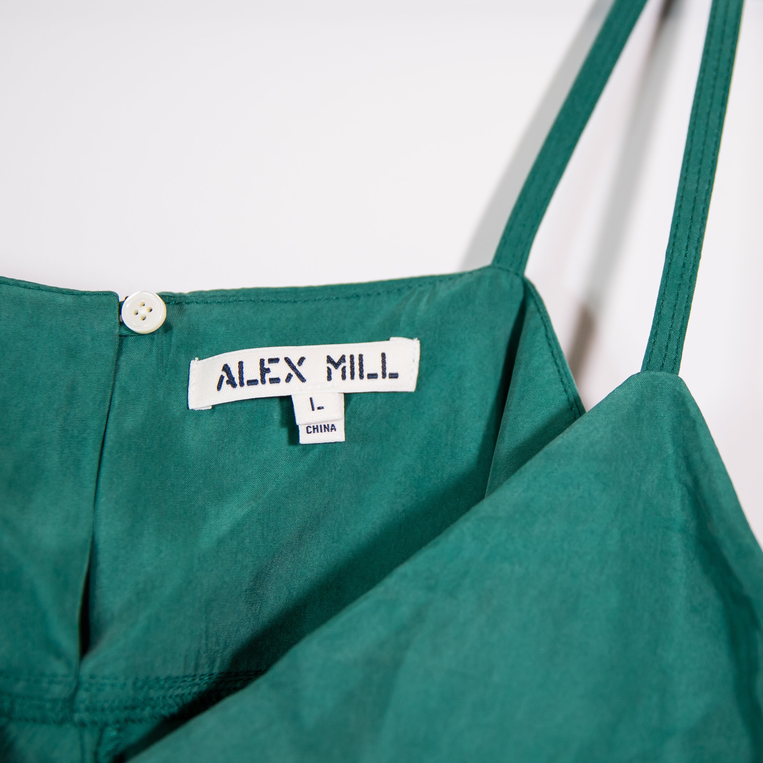 Alex Mill Cupro Microfiber Triangle Bralette Sleeveless Camisole Tank Top Green