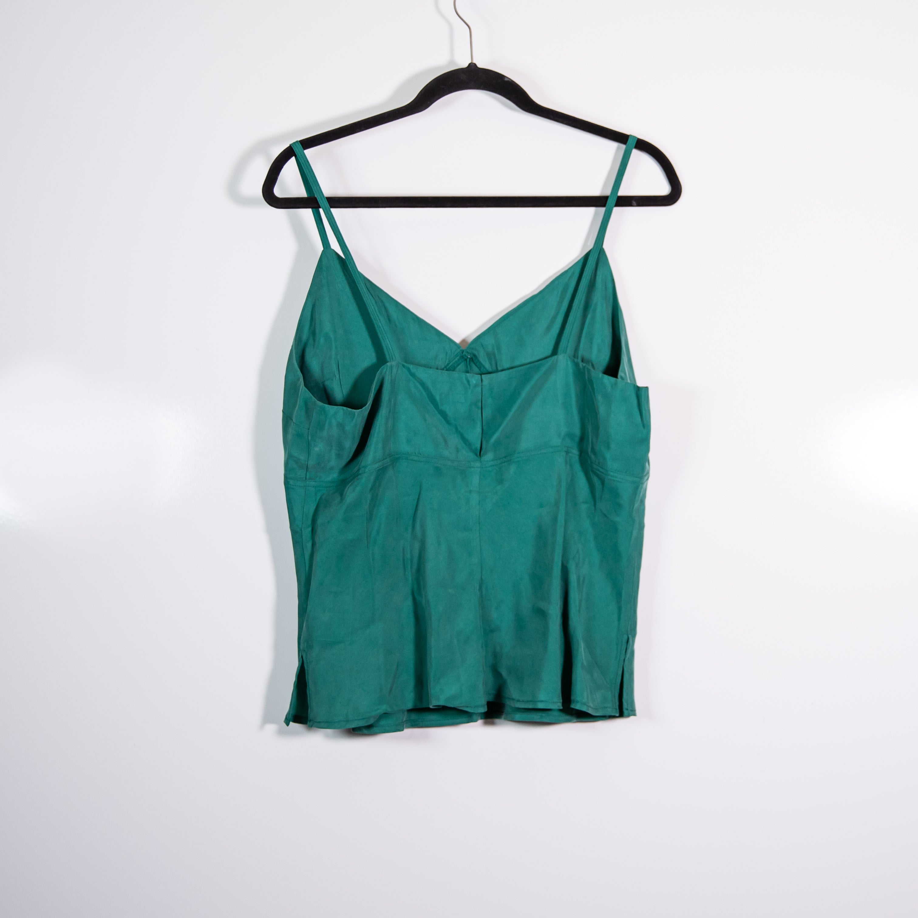 Alex Mill Cupro Microfiber Triangle Bralette Sleeveless Camisole Tank Top Green