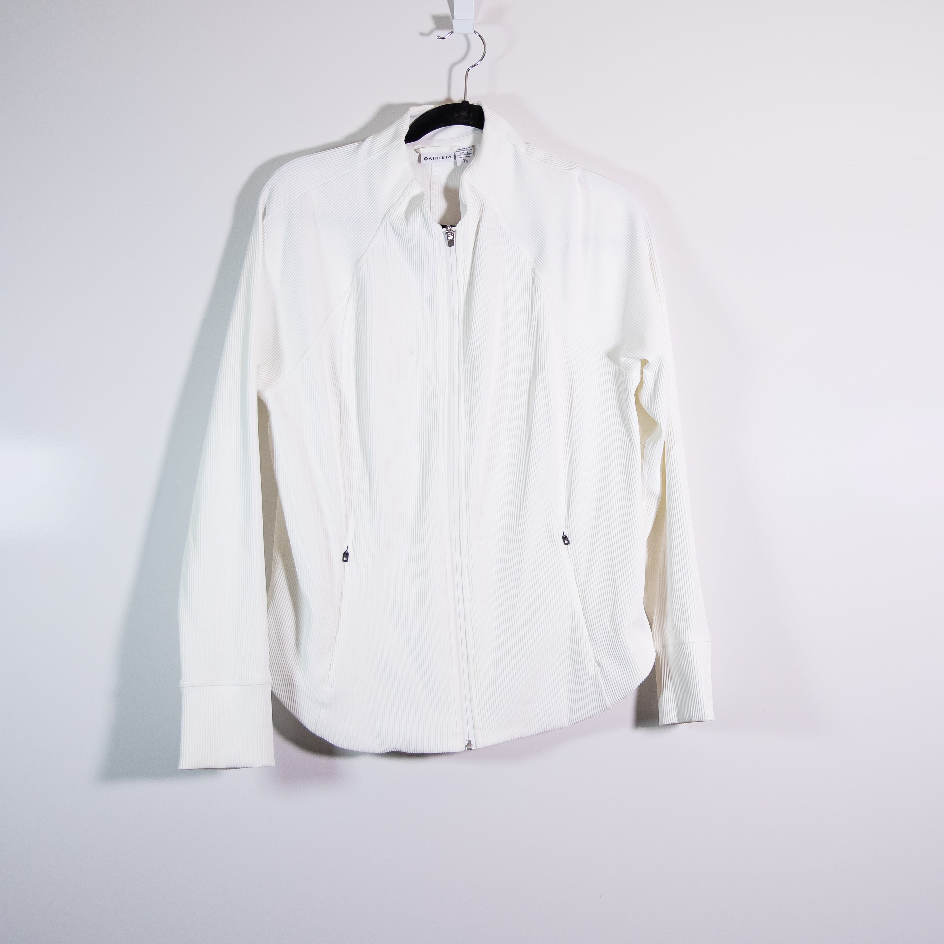 Athleta Women's Salutation Ribbed Knit Stretch Full Zip Athletic Work Out Jacket