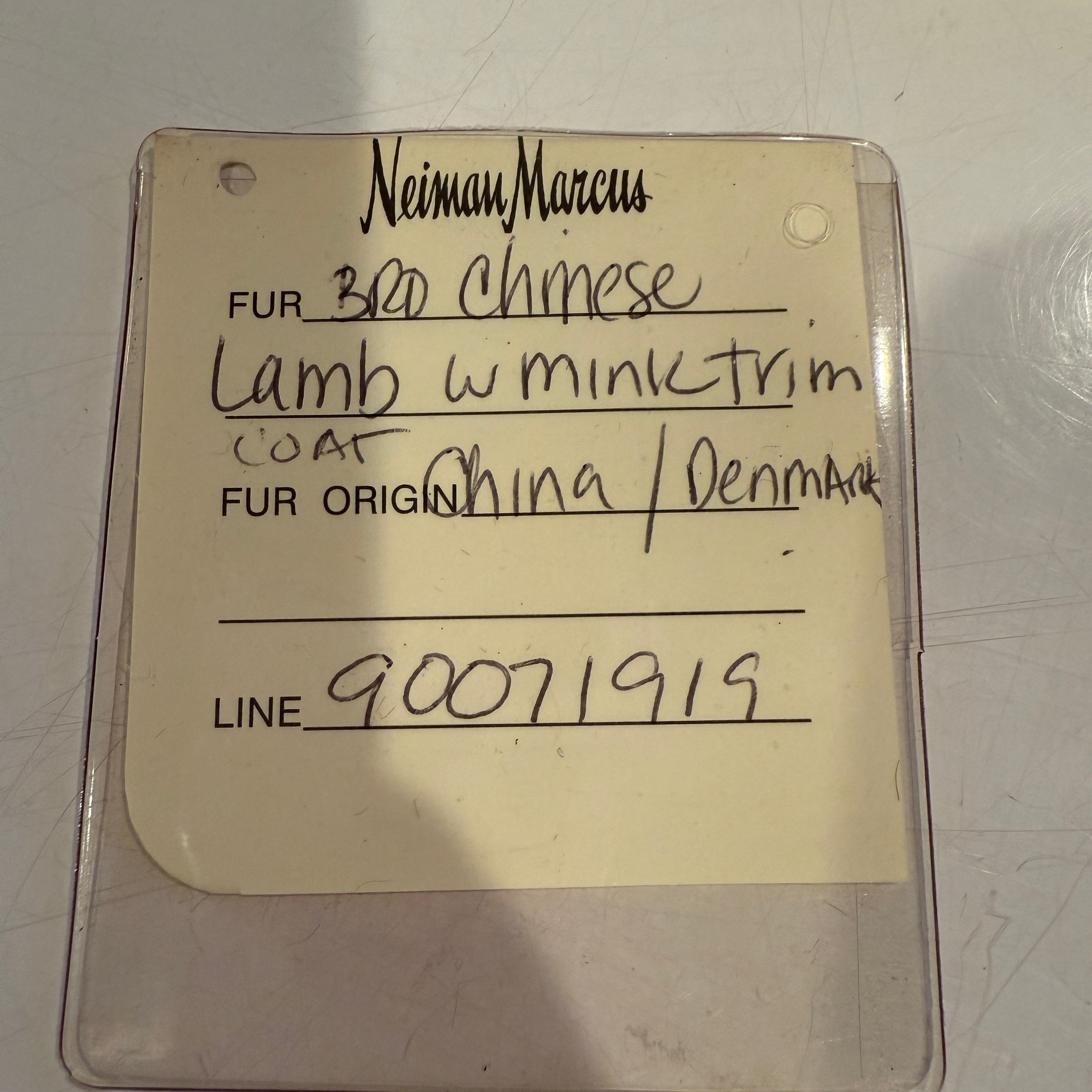 Neiman Marcus Genuine Lamb Fur Mink Trim Collar Mid Length Coat Jacket Brown 8