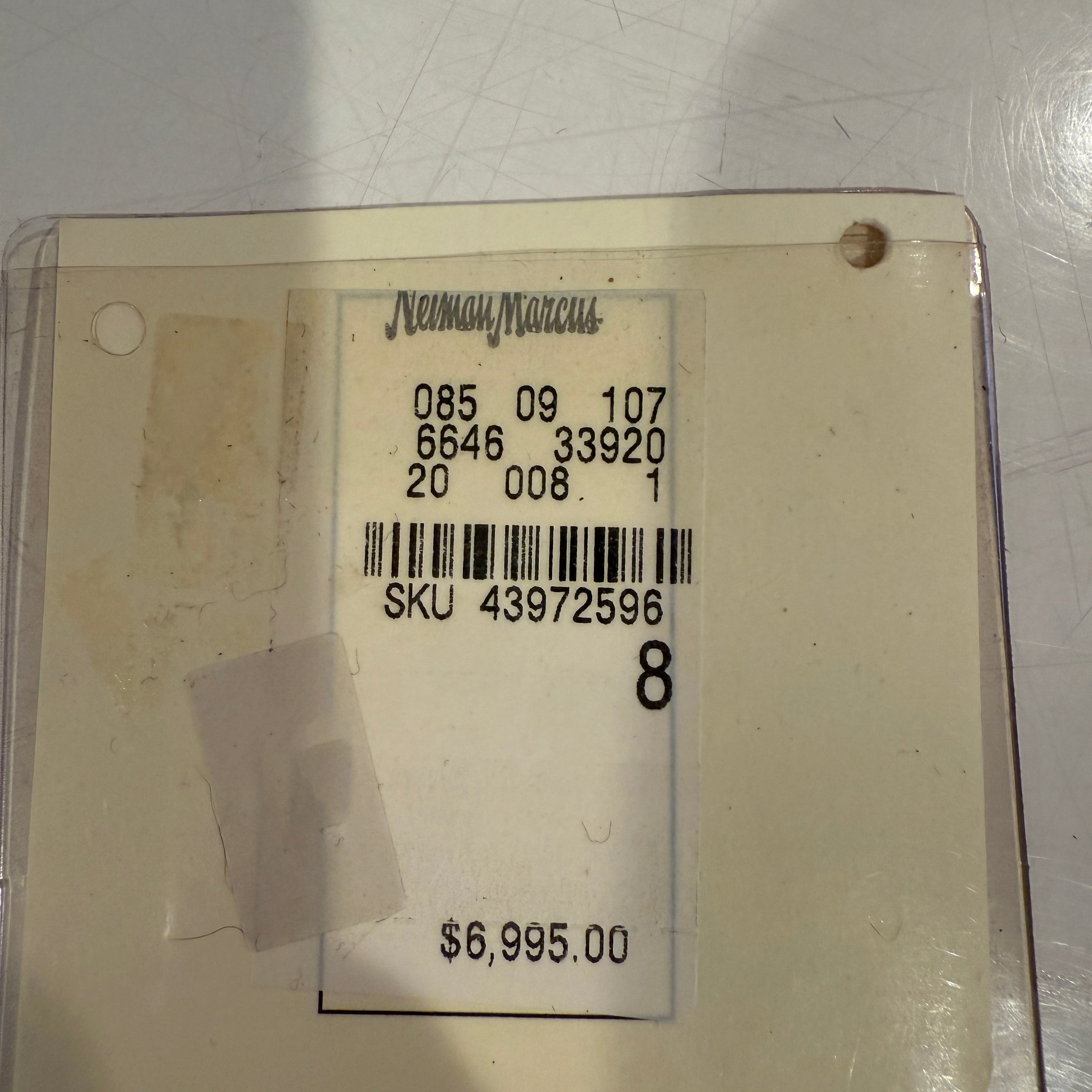 Neiman Marcus Genuine Lamb Fur Mink Trim Collar Mid Length Coat Jacket Brown 8