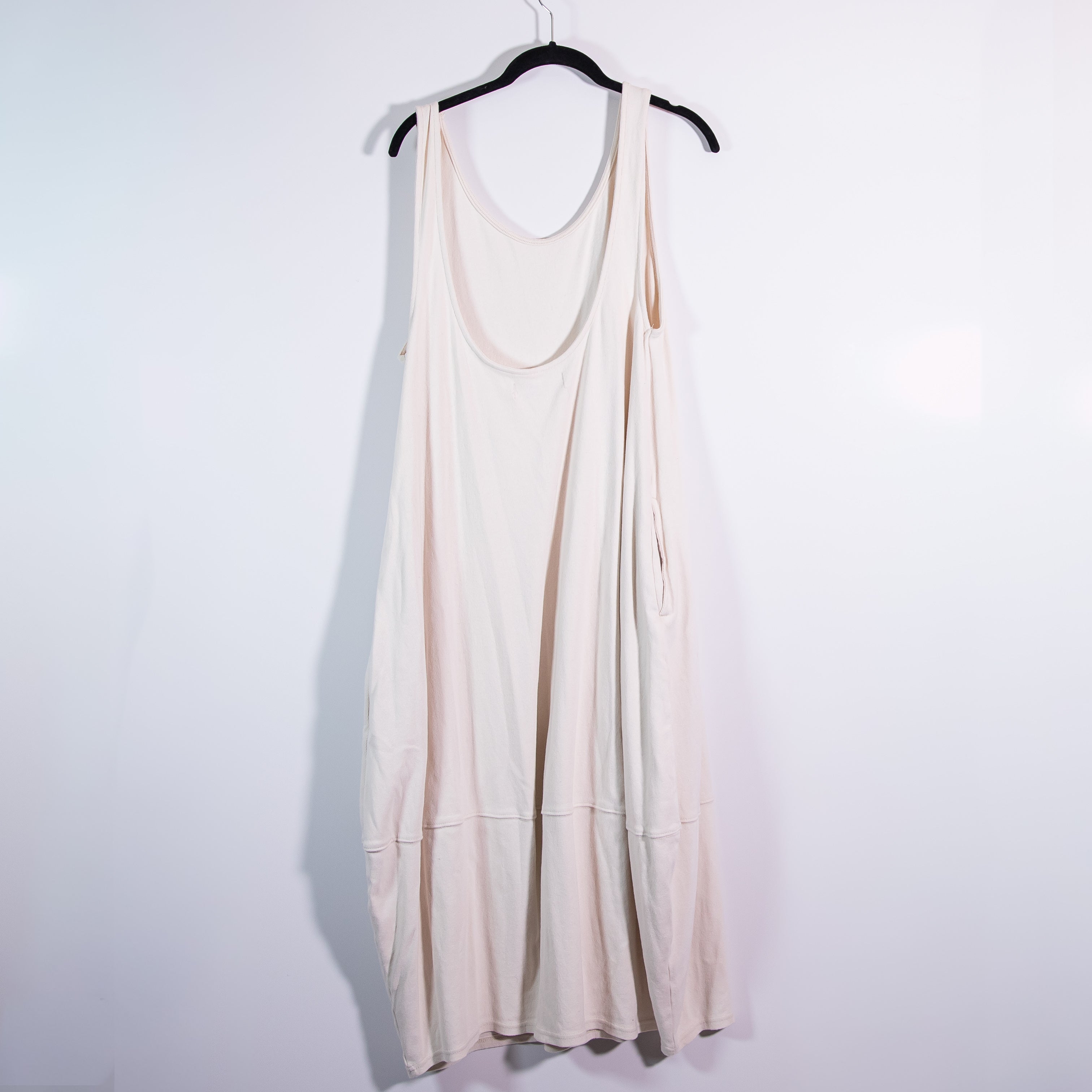 Free People FP Beach Cotton Scoop Neck Sleeveless Pullover Maxi Dress Ivory S