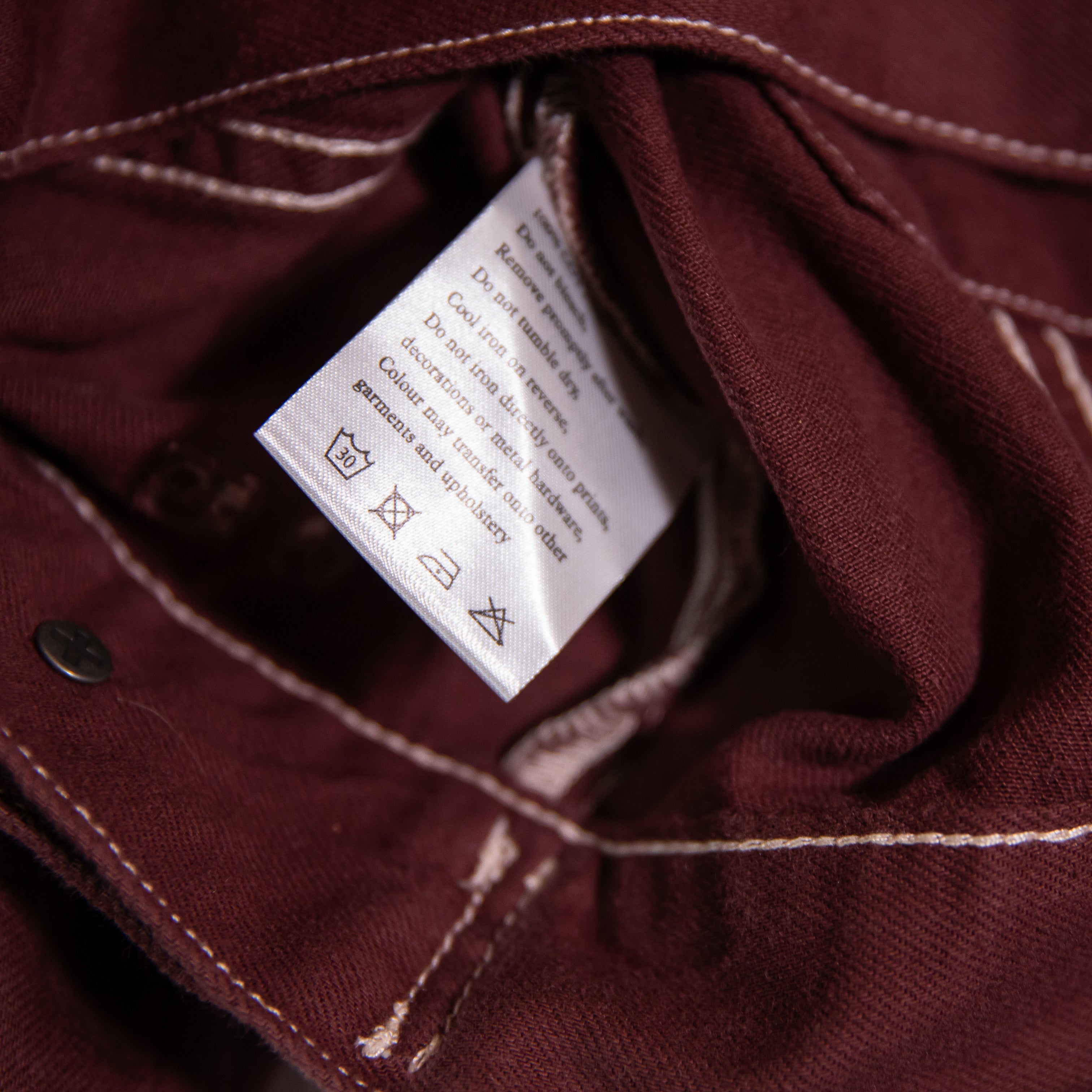 Ksubi Kommand Cotton Cropped Button Front Collared Jacket Andorra Burgandy Large