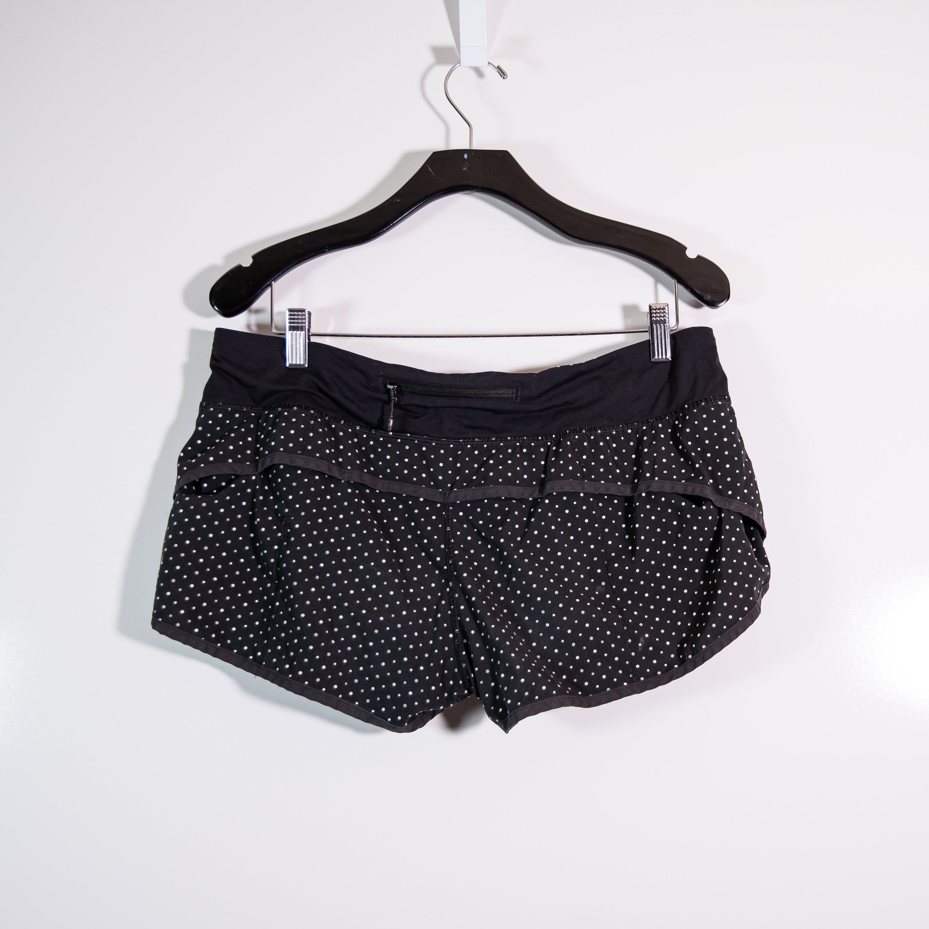 Lululemon Women's Run: Speed Athletic Shorts 2-Way Stretch Chevron Dot Black 10