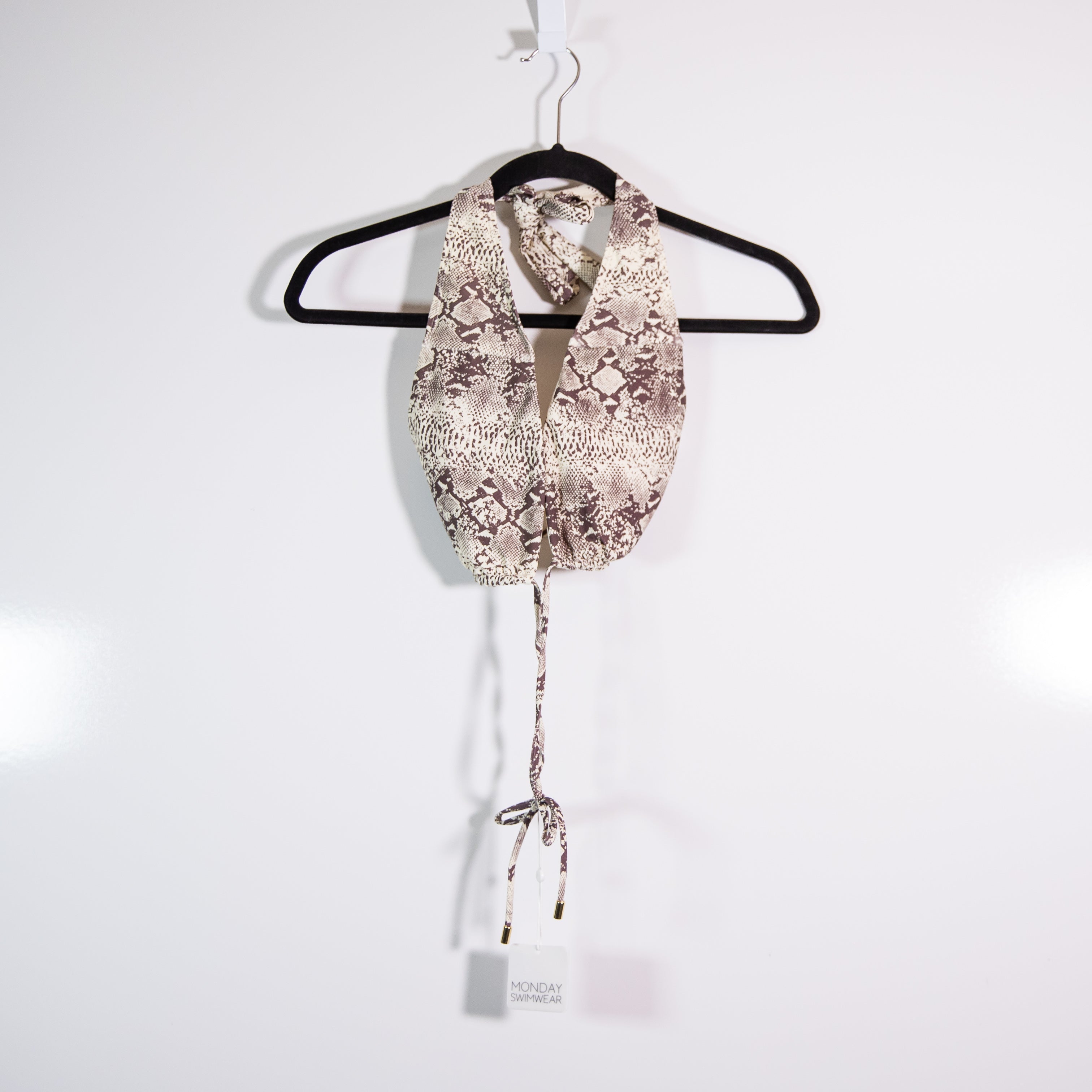 NEW Monday Swimwear Cococabana Swim Bathing Suit Bikini Top Snake Python Print&nbsp;