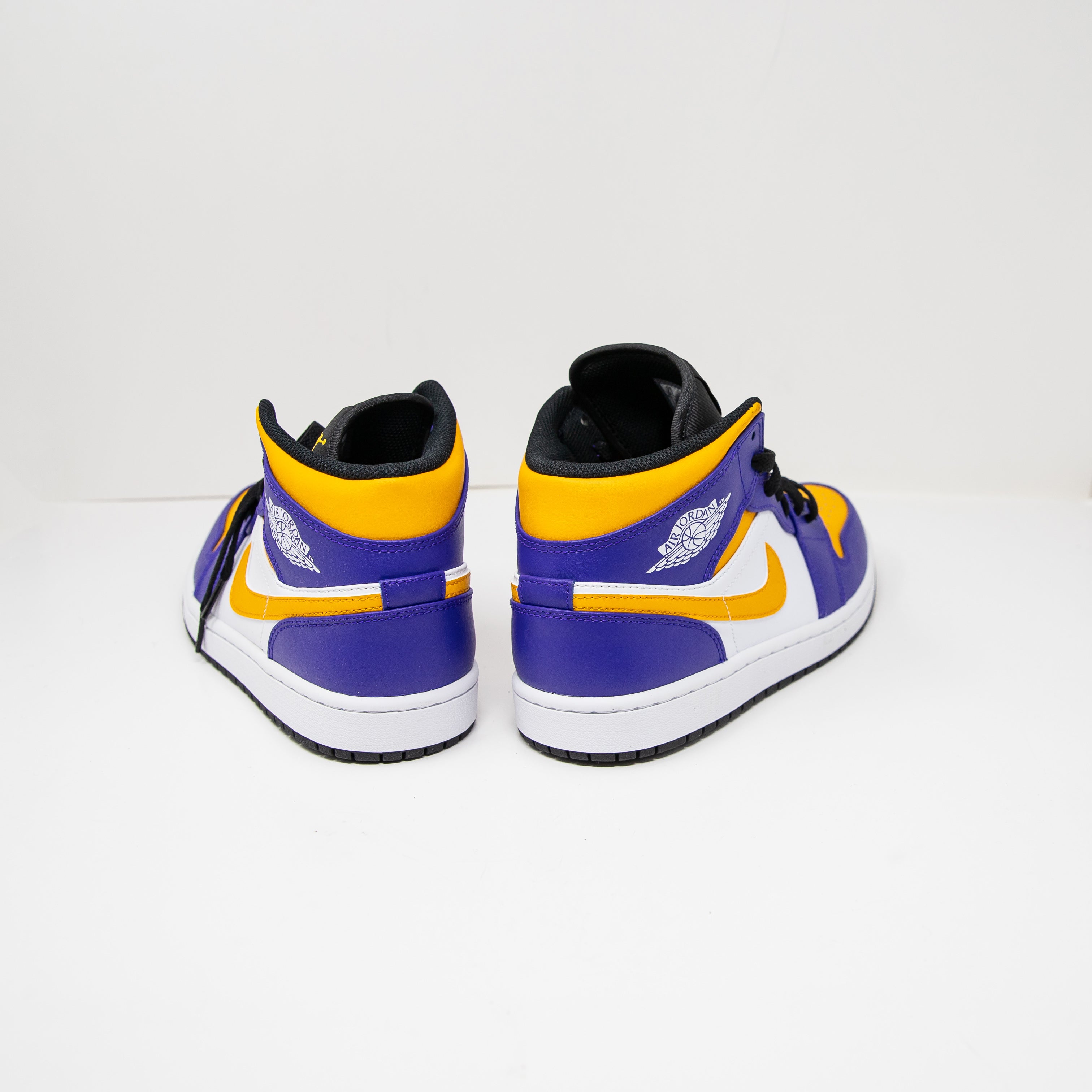 NEW Nike Air Jordan 1 Mid Top Leather Lakers Sneakers Shoes Dark Concord Taxi