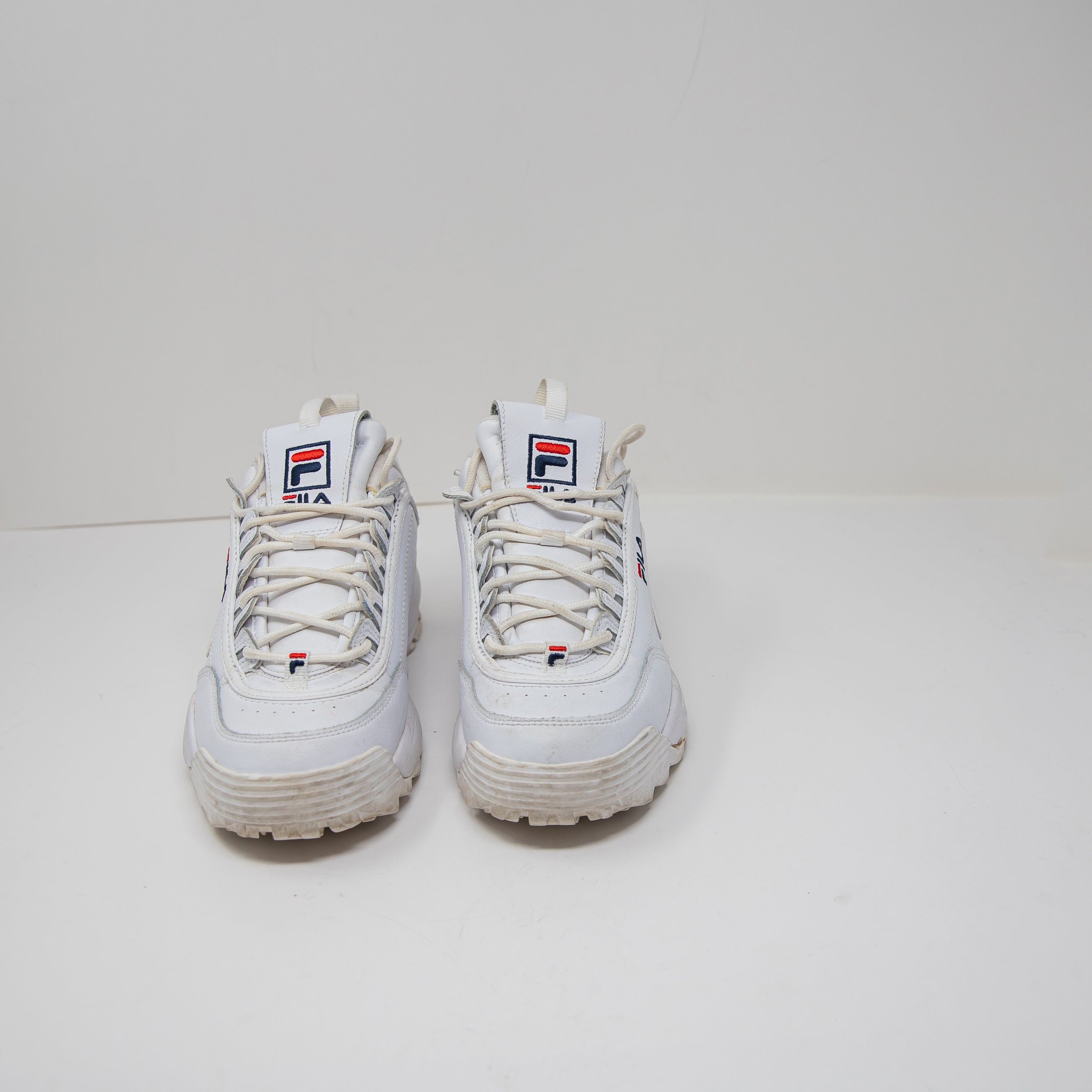 Fila Women's Nicondi Leather Low Top Chunky Sole Lace Up Sneakers Shoes White 7