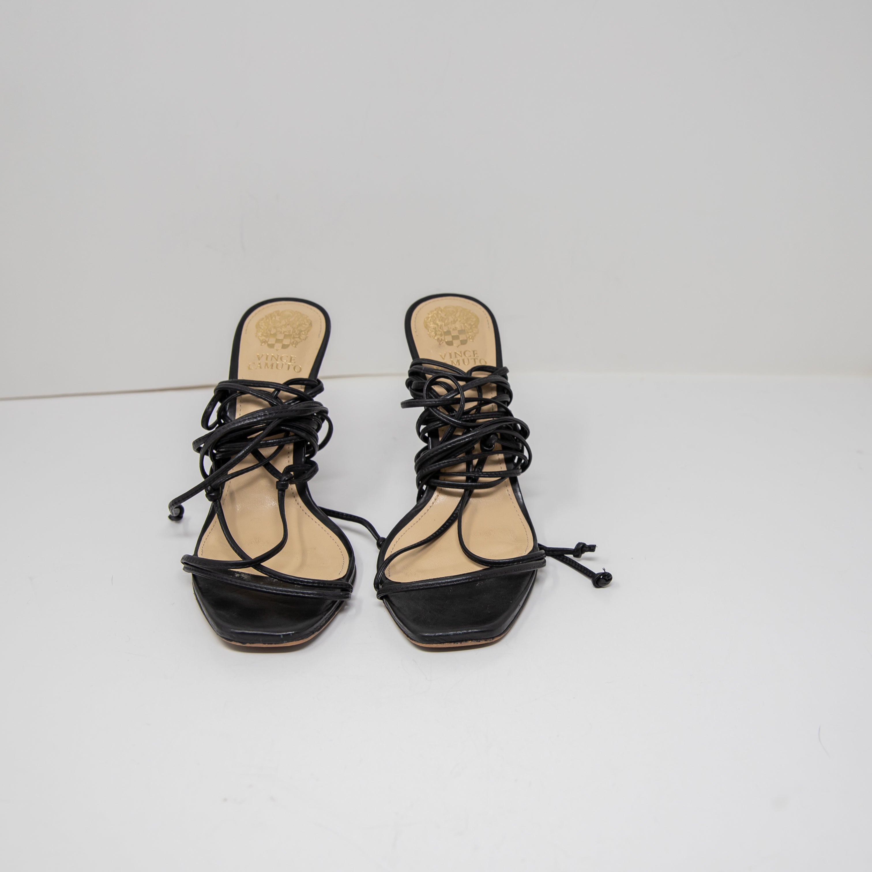 Vince Camuto Natola Genuine Leather Lace Up Dressy Sandals High Heels Shoes 7