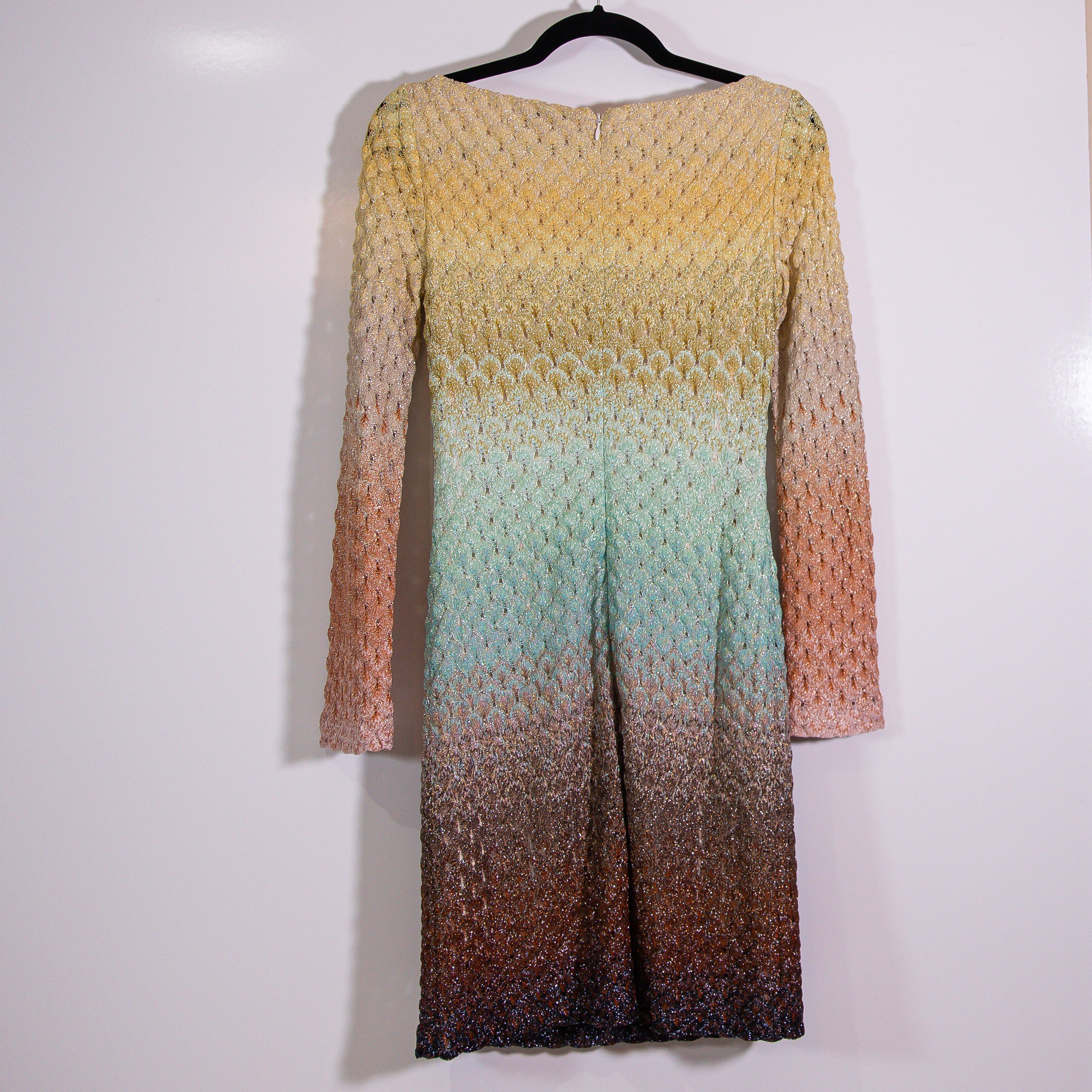 Missoni Metallic Sparkle Ombre Knit Stretch Pullover Mini Dress S6154-Multi 4
