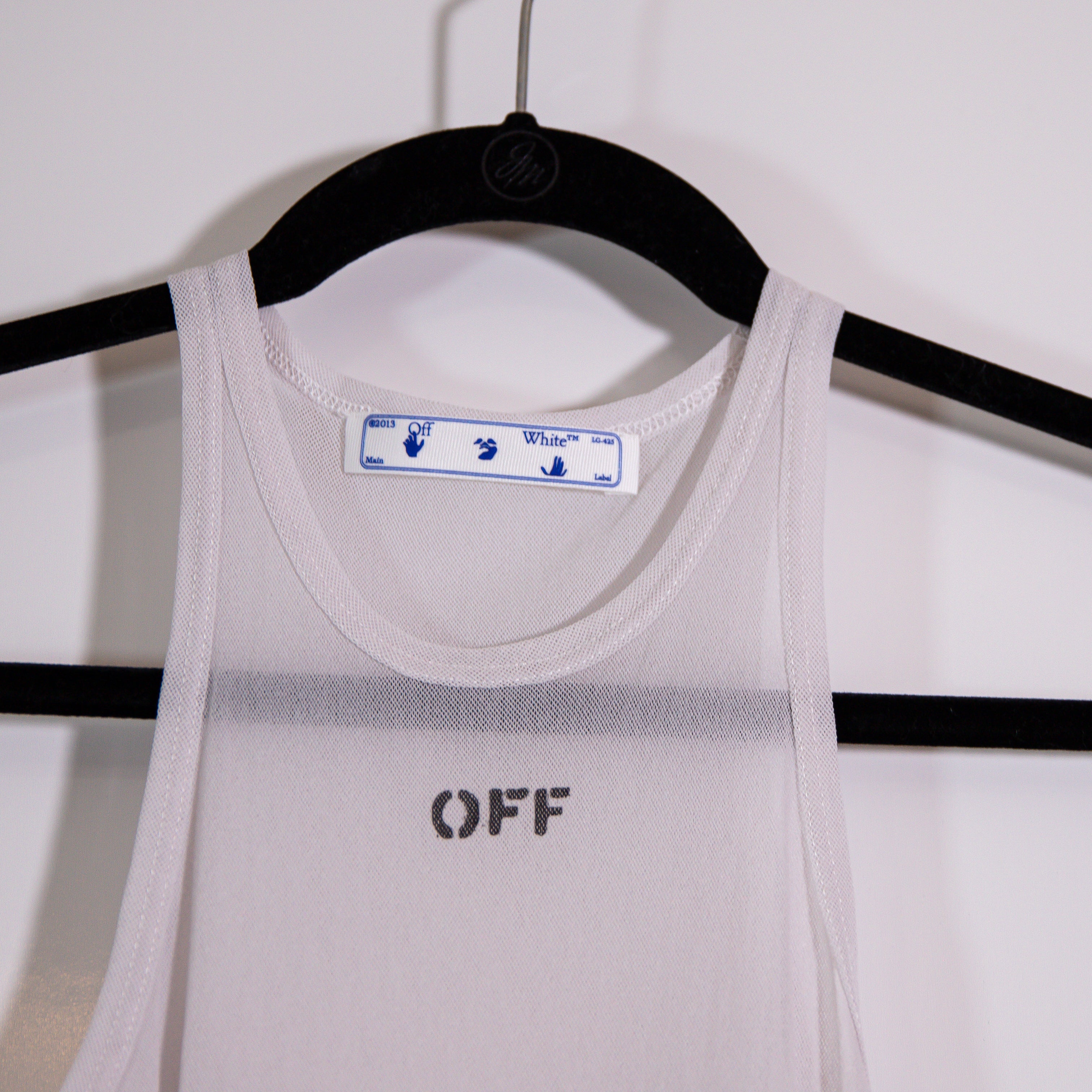 Off White Virgil Abloh Mesh Tulle Semi Sheer Sleeveless Garden Print Midi Dress