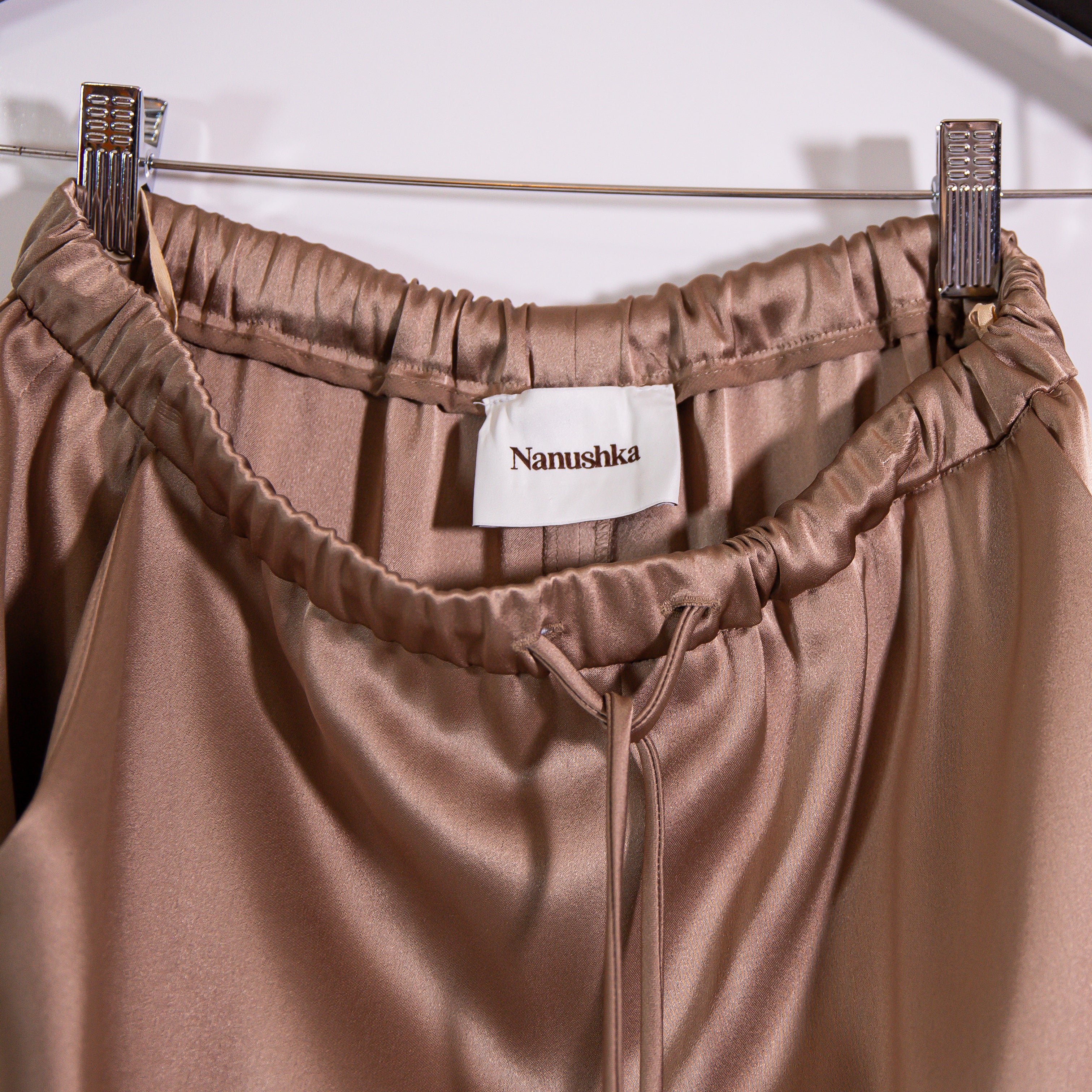 Nanushka Tupsa Mid Rise Straight Leg Trouser Pants Sandstone Neutral XS