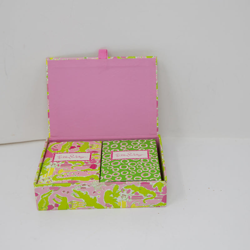 NEW Lilly Pulitzer 2 Decks Of Playing Game Cards with Score Pad Frisky Business