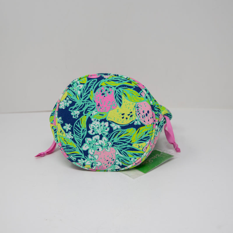 NEW Lilly Pulitzer Jewelry Drawstring Pouch Night Navy Spill The Juice Print