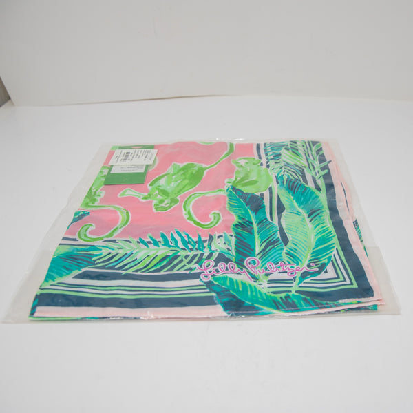NEW Lilly Pulitzer Silk Chiffon Scarf Wrap Shawl Reef Tint Monkey Business Print