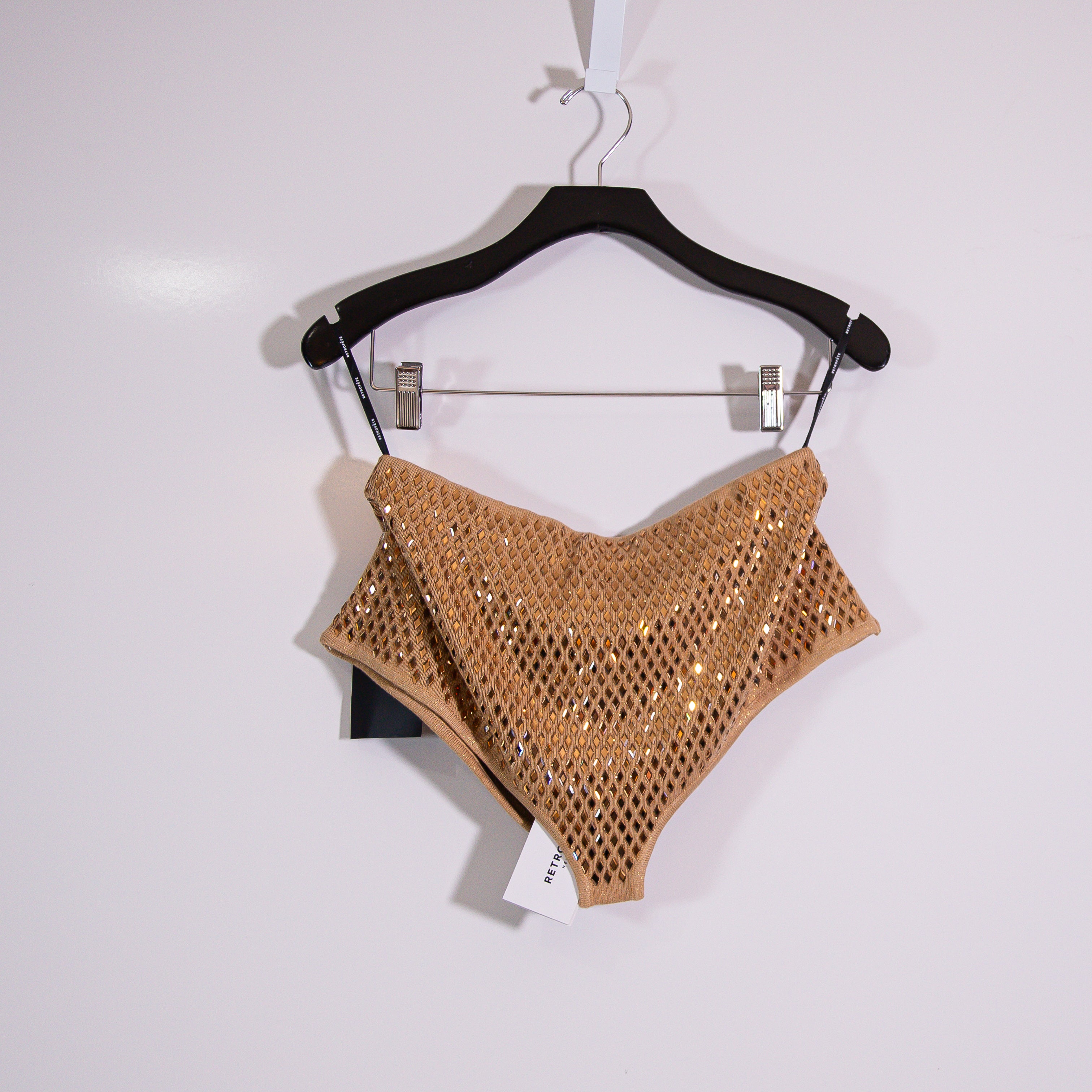 NEW Retrofete Tru Crystal Jewel Diamond Embellished Knit Stretch Micro Shorts M