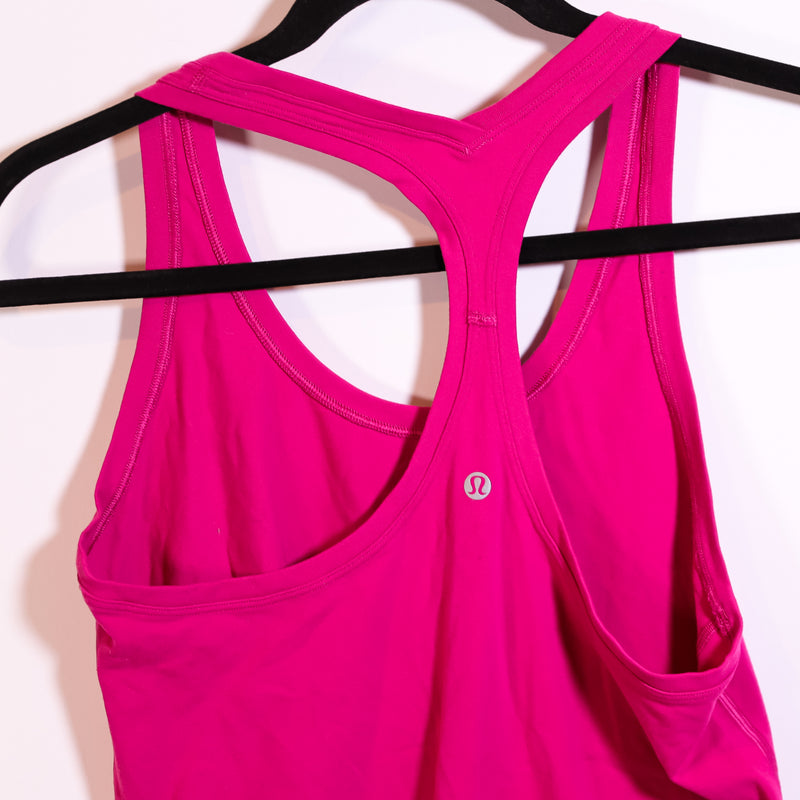 Lululemon Women's Cool Racerback Athletic Work Out Tank Top Solid Pink 10