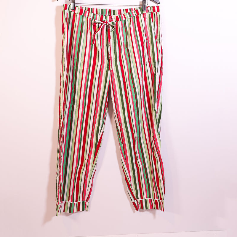 Printfresh Organic Cotton Peppermint Candy Cane Stripe Sleep Pajama Pants Large