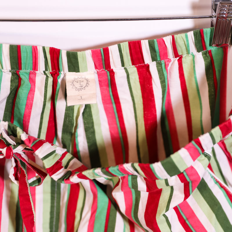 Printfresh Organic Cotton Peppermint Candy Cane Stripe Sleep Pajama Pants Large