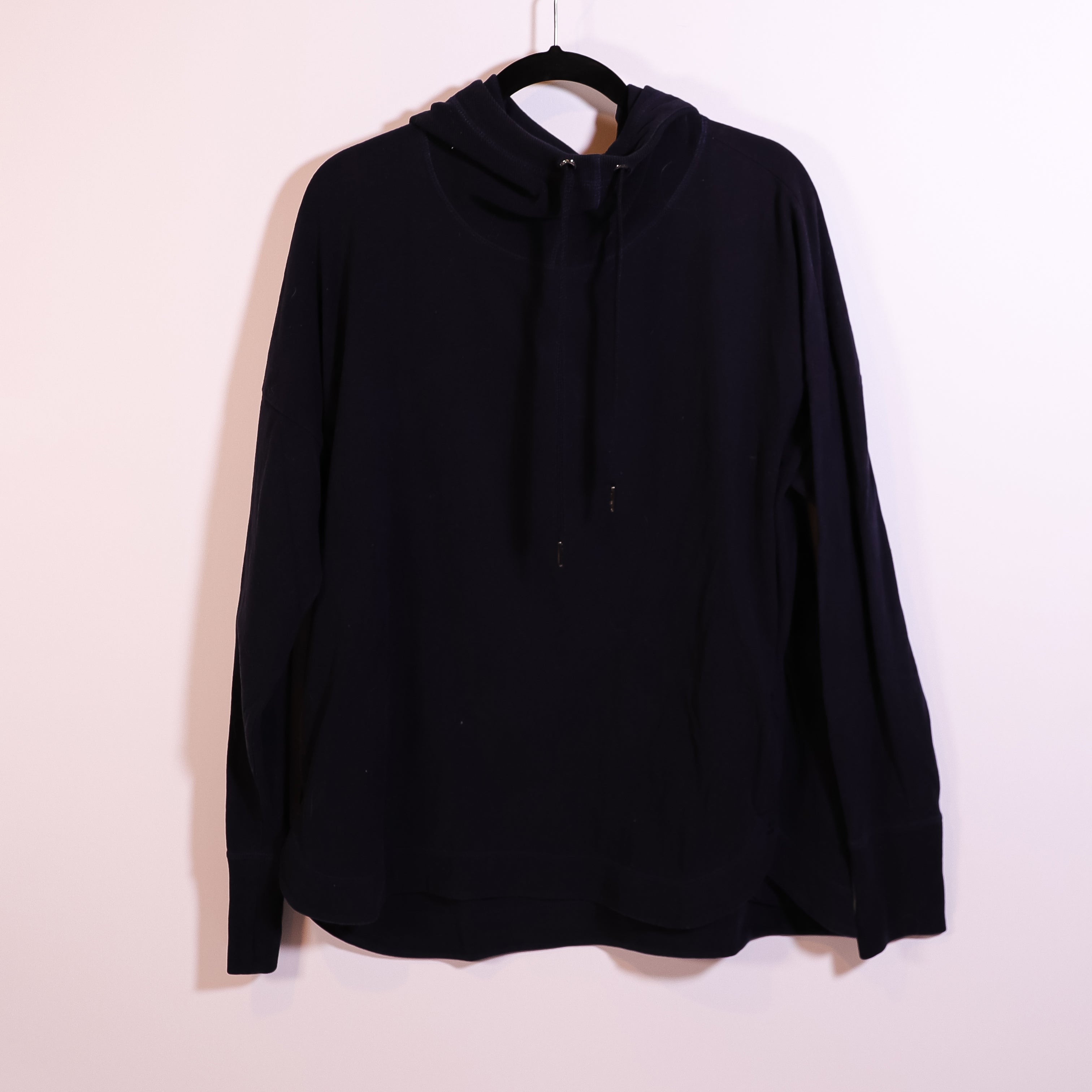 Sweaty Betty Escape Luxe Fleece Hoodie Pullover Sweater Sweatshirt Navy Blue L