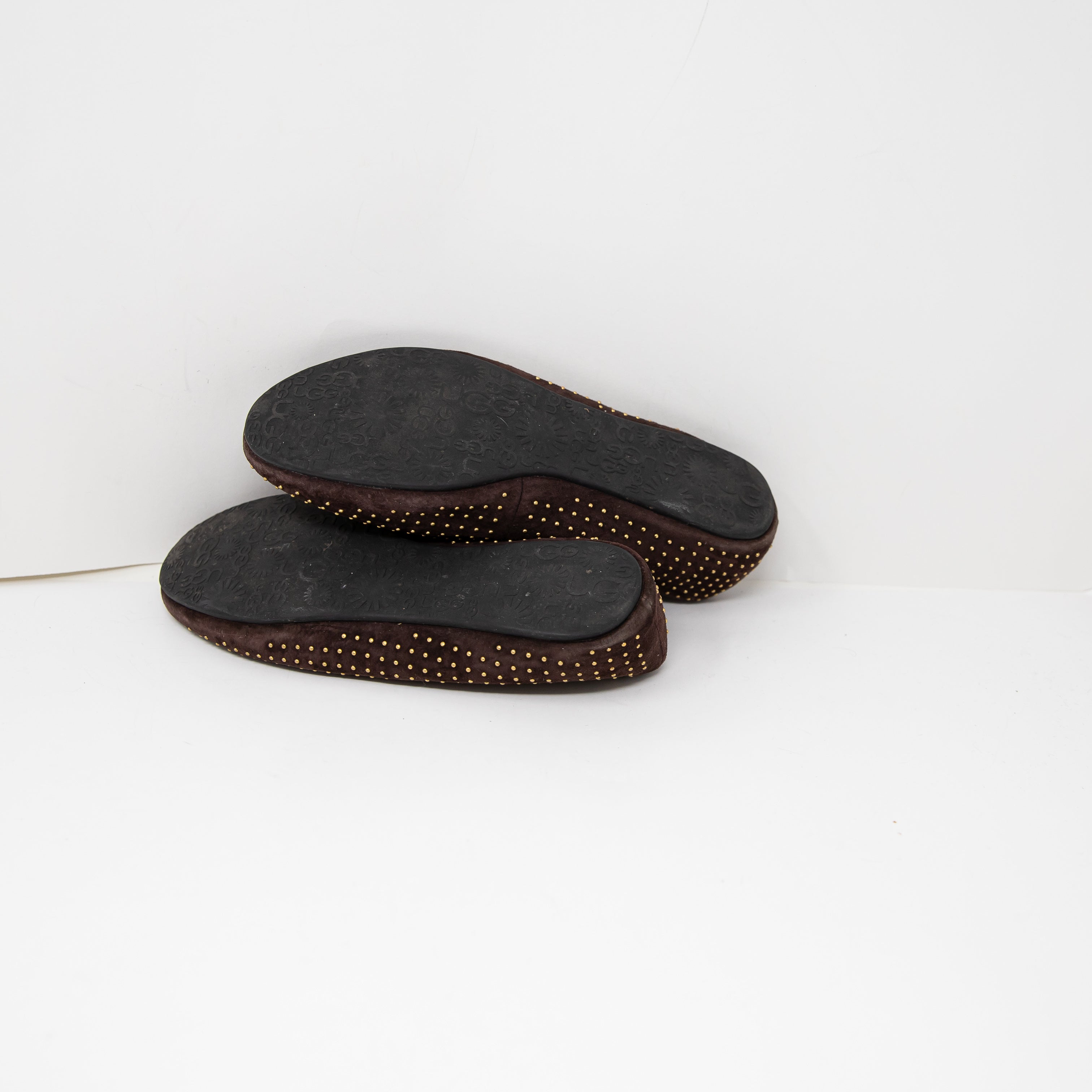 Ugg Alloway Genuine Suede Studded Embellished Shearling Lined Slippers Shoes 9