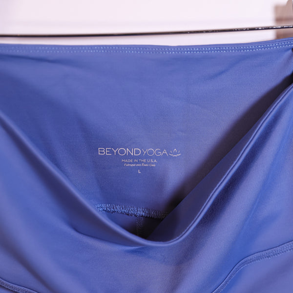 Beyond Yoga Sportflex High Waisted Midi Athletic Work Out Leggings Solid Blue