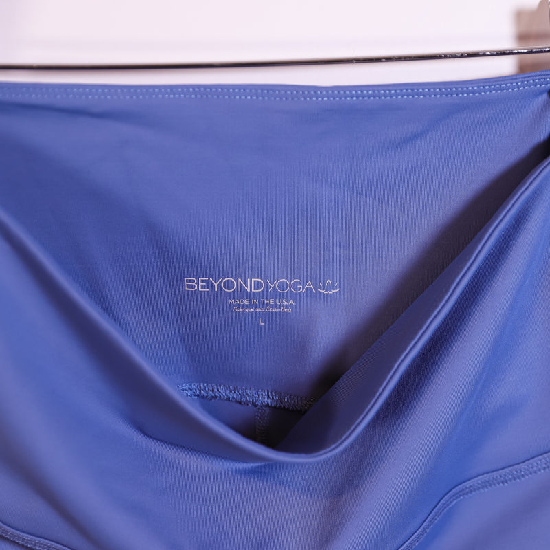 Beyond Yoga Sportflex High Waisted Midi Athletic Work Out Leggings Solid Blue