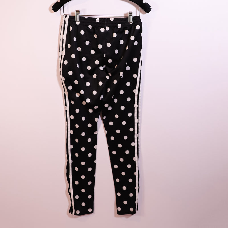 Adidas Originals Women's Three Stripe Black White Polka Dot Print Jogger Pants S