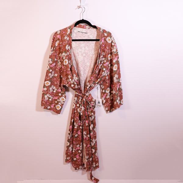 NEW Vada Winter Organic Greta Duster Cardigan Wrap Robe Dimestore Cowgirl Print