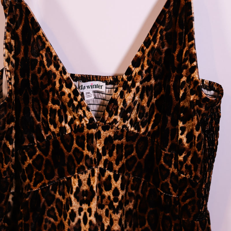 Vada Winter Amanda Cheetah Leopard Animal Print Pattern Jumpsuit Jumper XXL