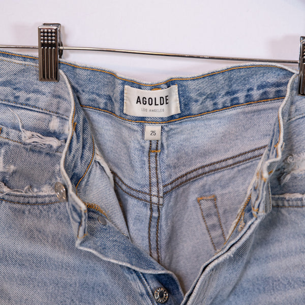 Agolde Parker Vintage Cut Off Distressed Denim Jean Shorts Swapmeet 25