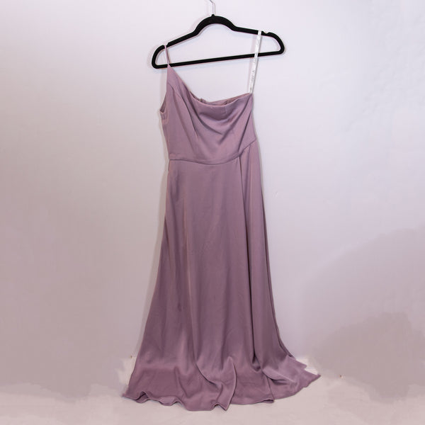 Celebrate CB Studios Wedding Bridesmaid One Shoulder Chiffon Lavender Dress 0