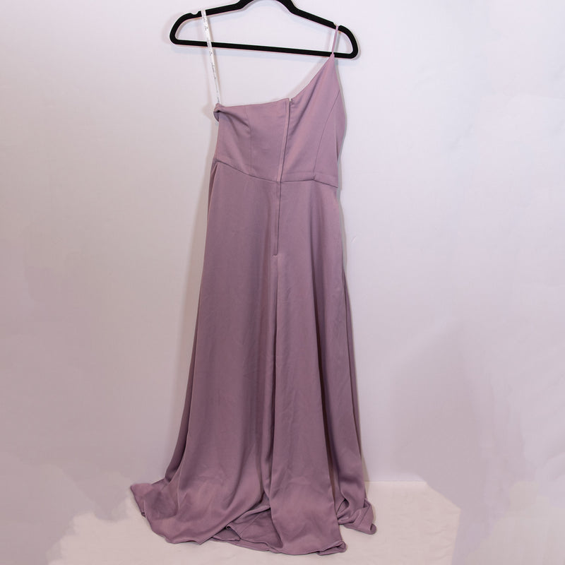 Celebrate CB Studios Wedding Bridesmaid One Shoulder Chiffon Lavender Dress 0