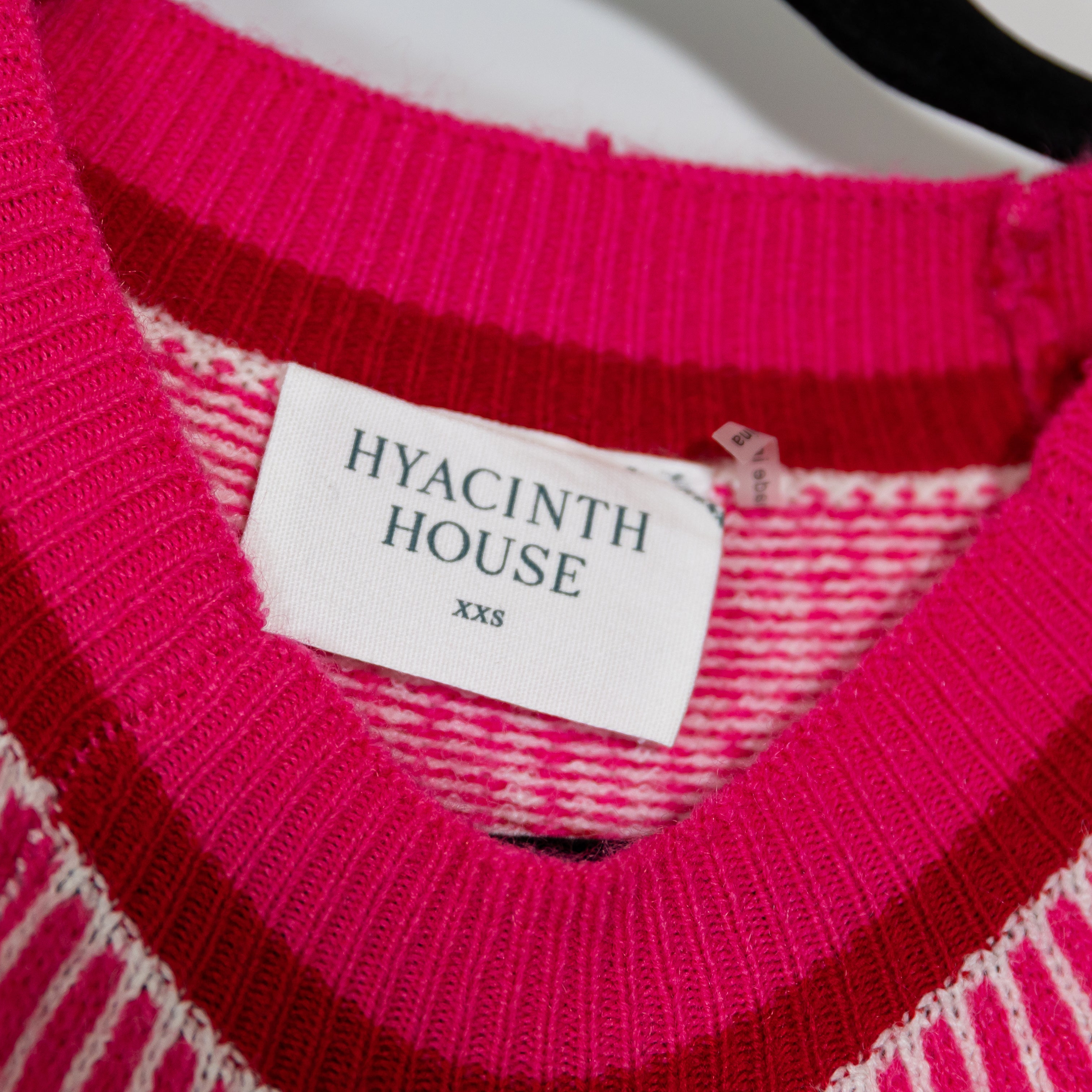 Hyacinth House Dove Fair Isle Pink Print Pattern Mock Neck Pullover Sweater XXS