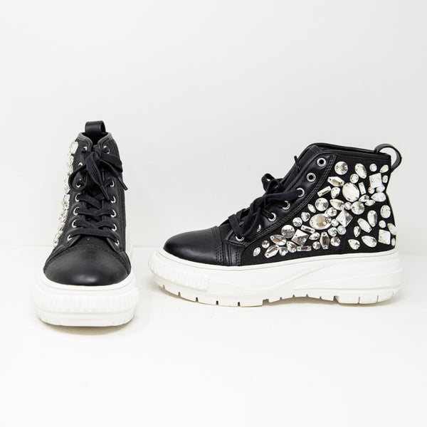 Azalea Wang Crystal Jewel Diamond Embellished High Top Platform Sneakers Shoes 7