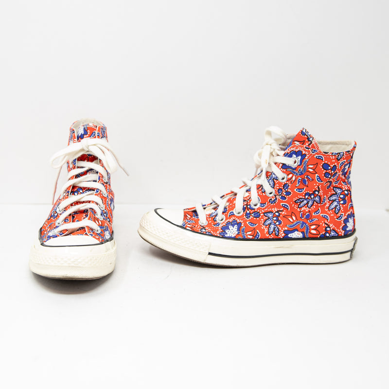 Converse Women's Red Paisley Floral Print Chuck 70 High Top Casual Sneakers Shoe