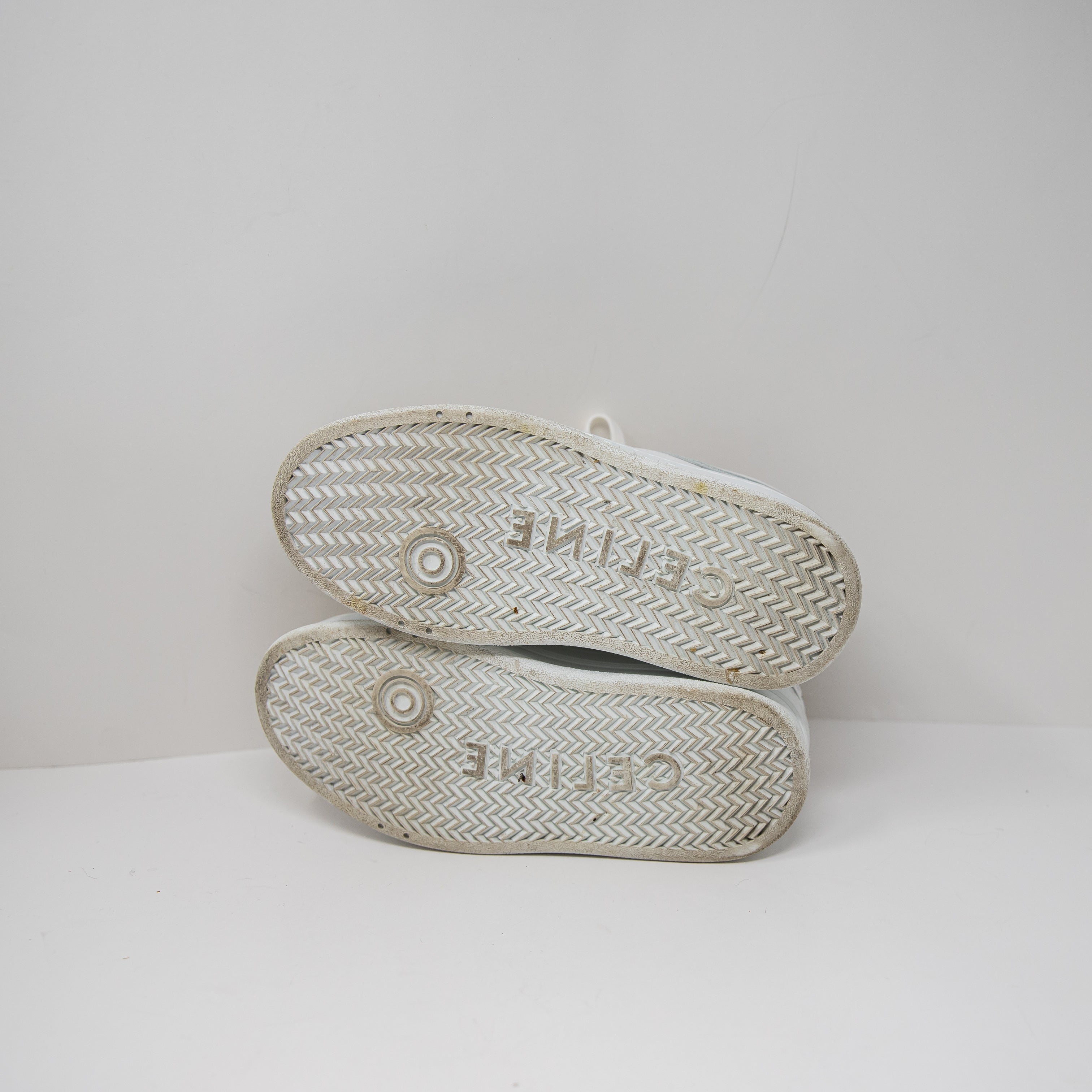 Celine Women's Block Platform Low Top Sneakers With Wedge Outsole In Calfskin 9