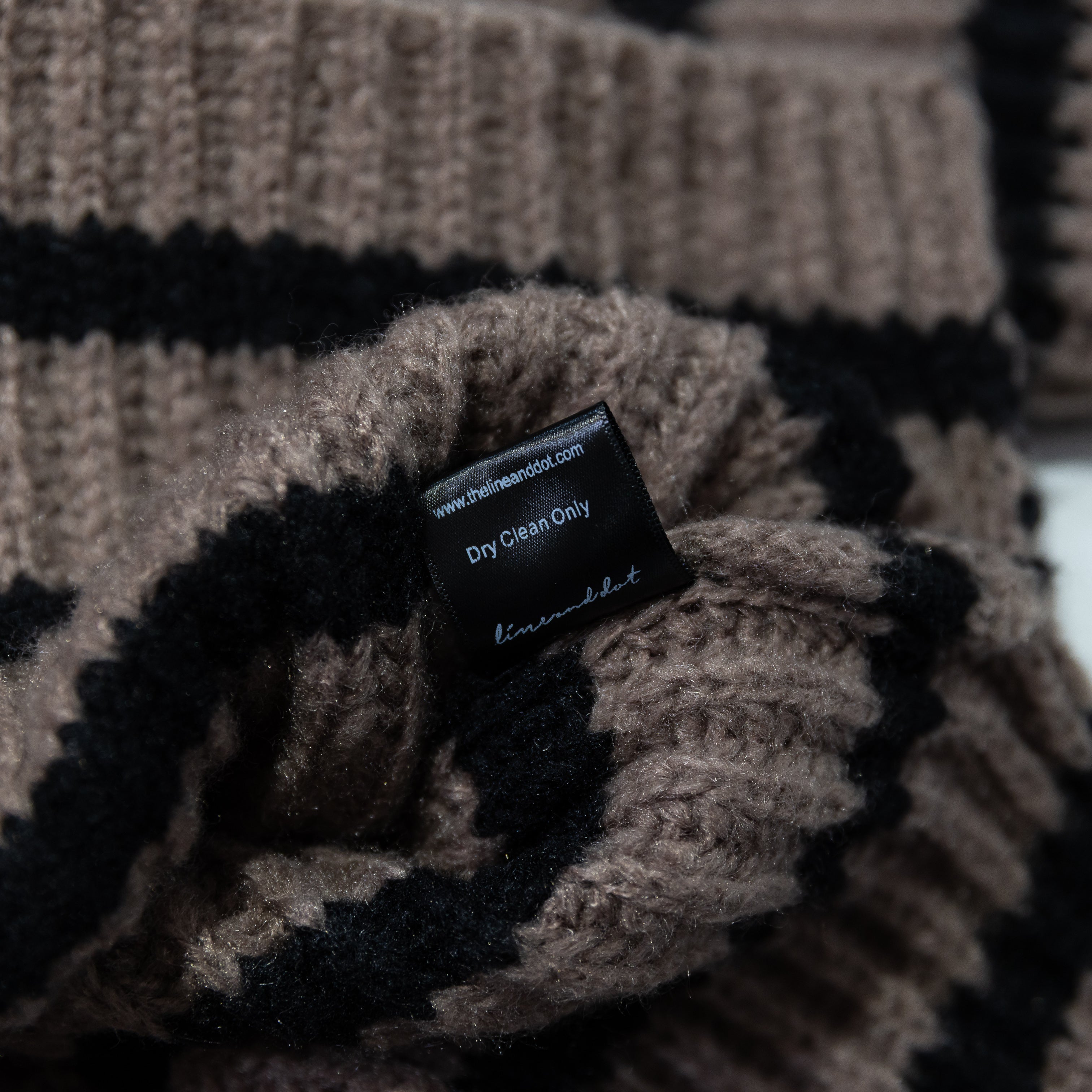 NEW Line + Dot Ariel Fuzzy Knit Oversized Pullover Turtleneck Sweater Cafe Black