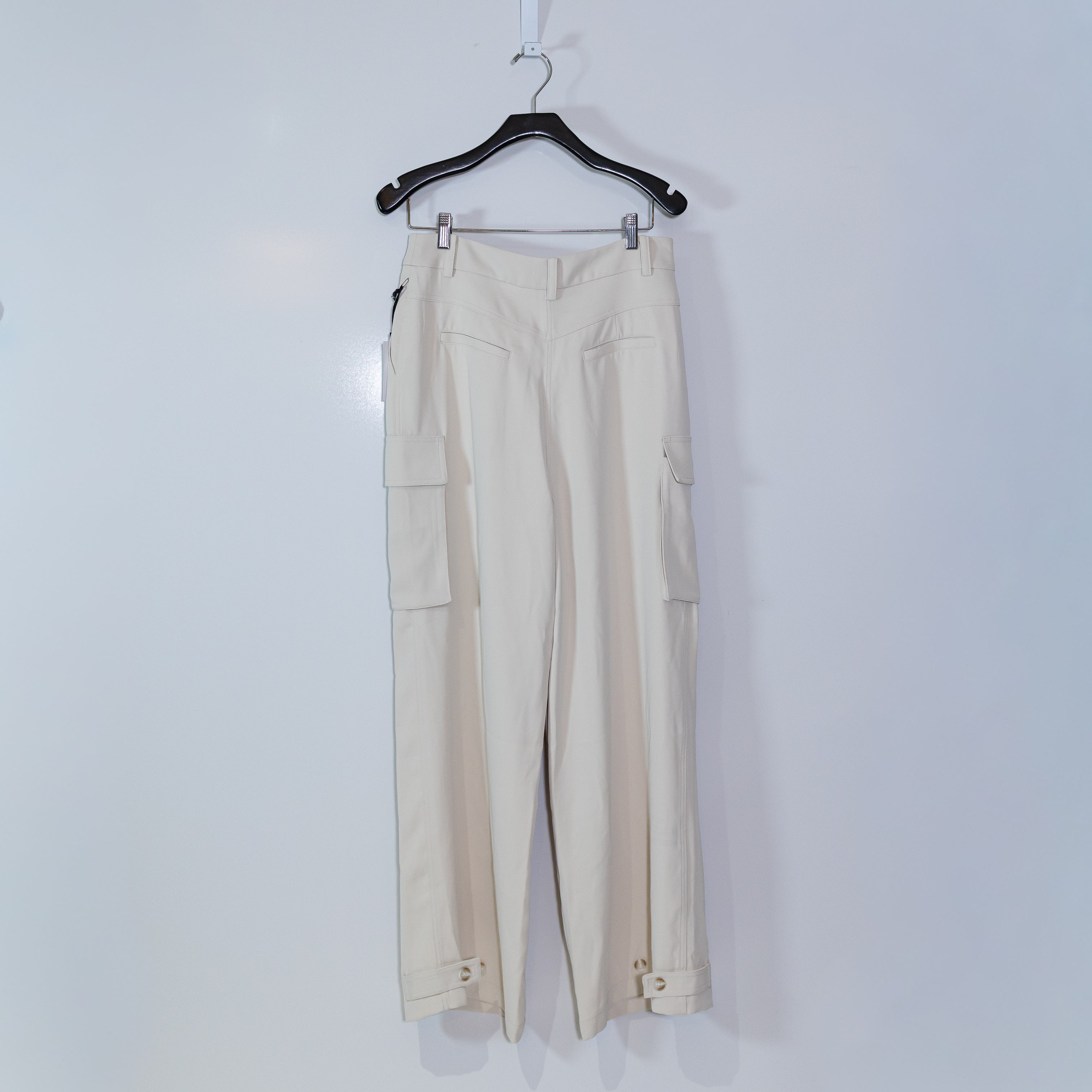 NEW ASTR The Label Denison Pleated Cargo Straight Leg Trouser Pants Bone Medium