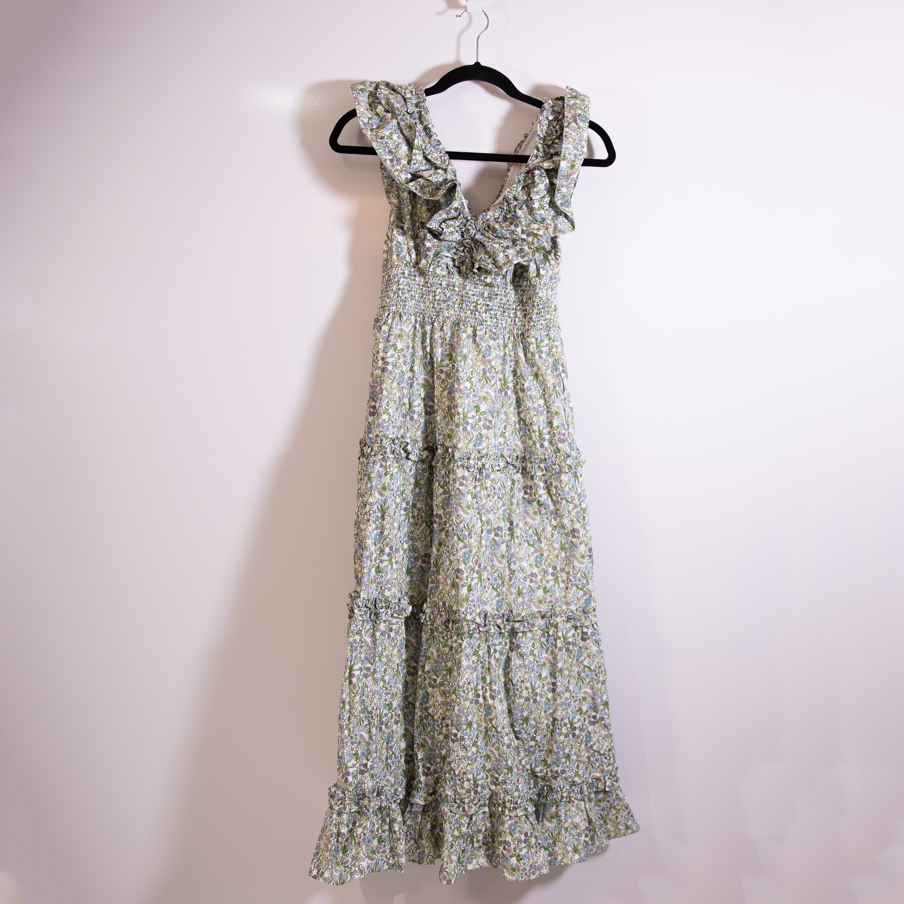 NEW Tuckernuck Hyacinth House Rhodes Cotton Poplin Ruffle Tier Midi Dress Ditzy