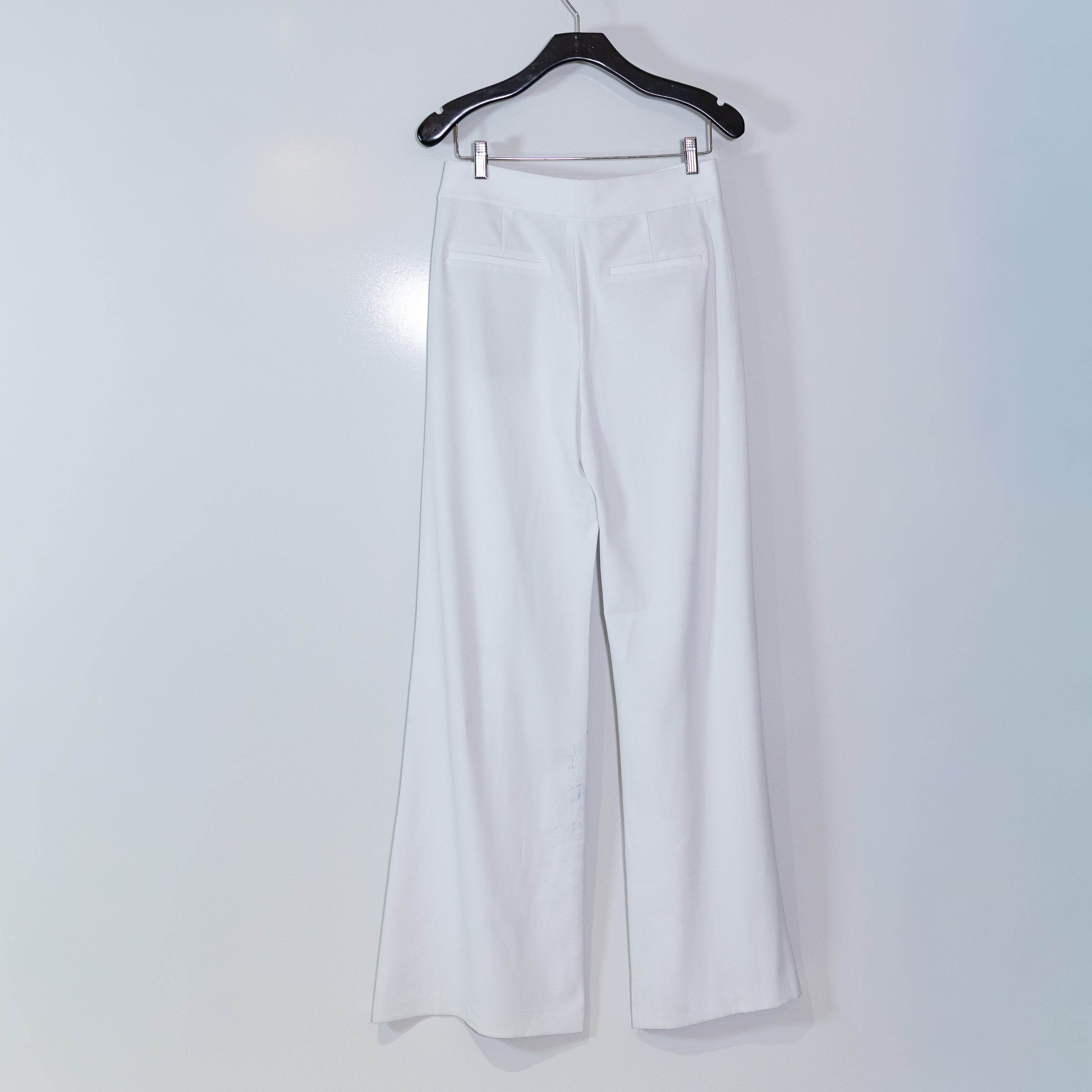 NEW Alice And Olivia Dylan High Rise Pleated Trouser Wide Leg Pants White 6
