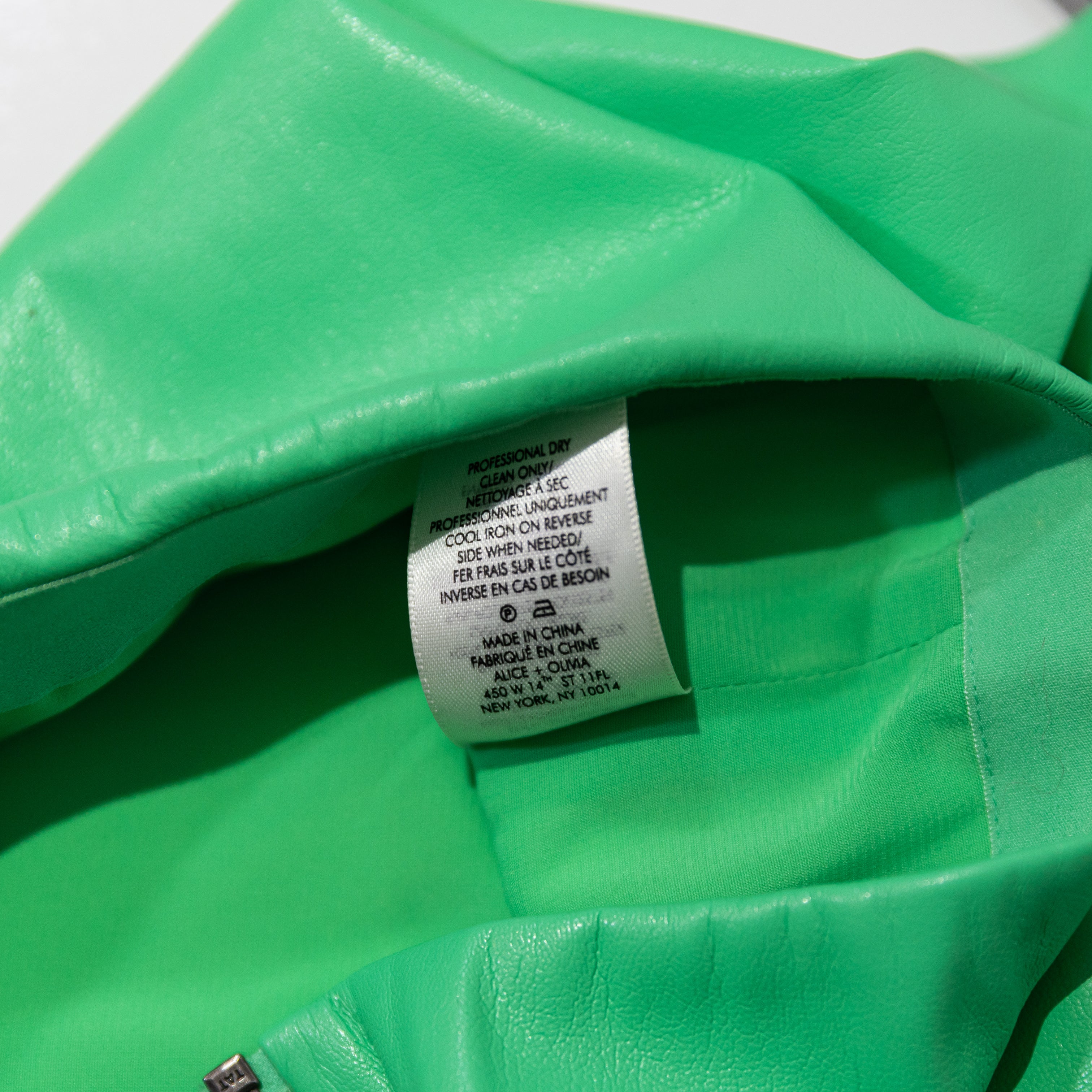 Alice And Olivia Zumi Faux Vegan Leather Halterneck Crop Tank Top Garden Green S