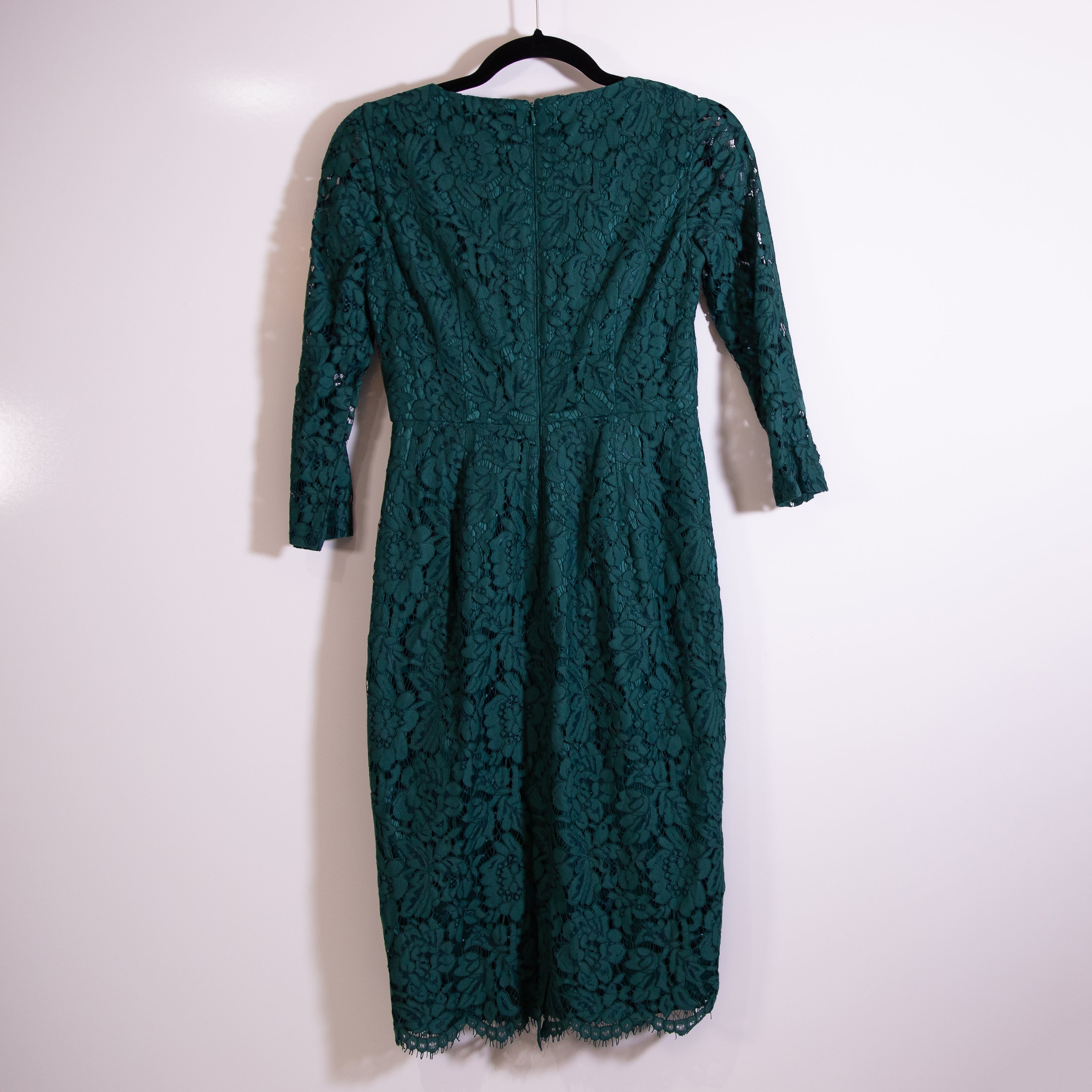 NEW Harper Rose Allover Floral Lace V Neck Sheath Dress Emerald Green 2