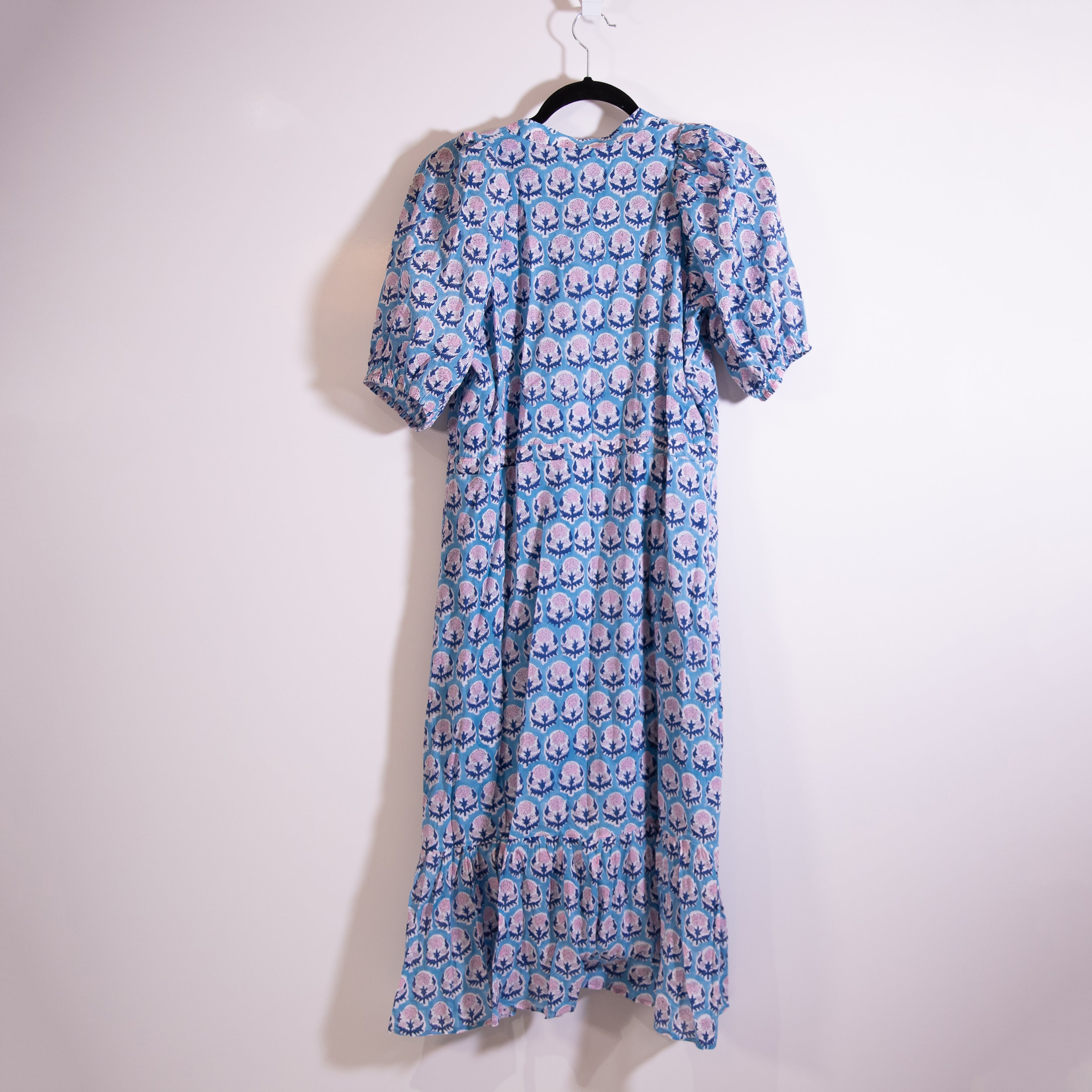 Emerson Fry India Collection Organic Cotton Friday Flowers Blue Pink Maxi Dress