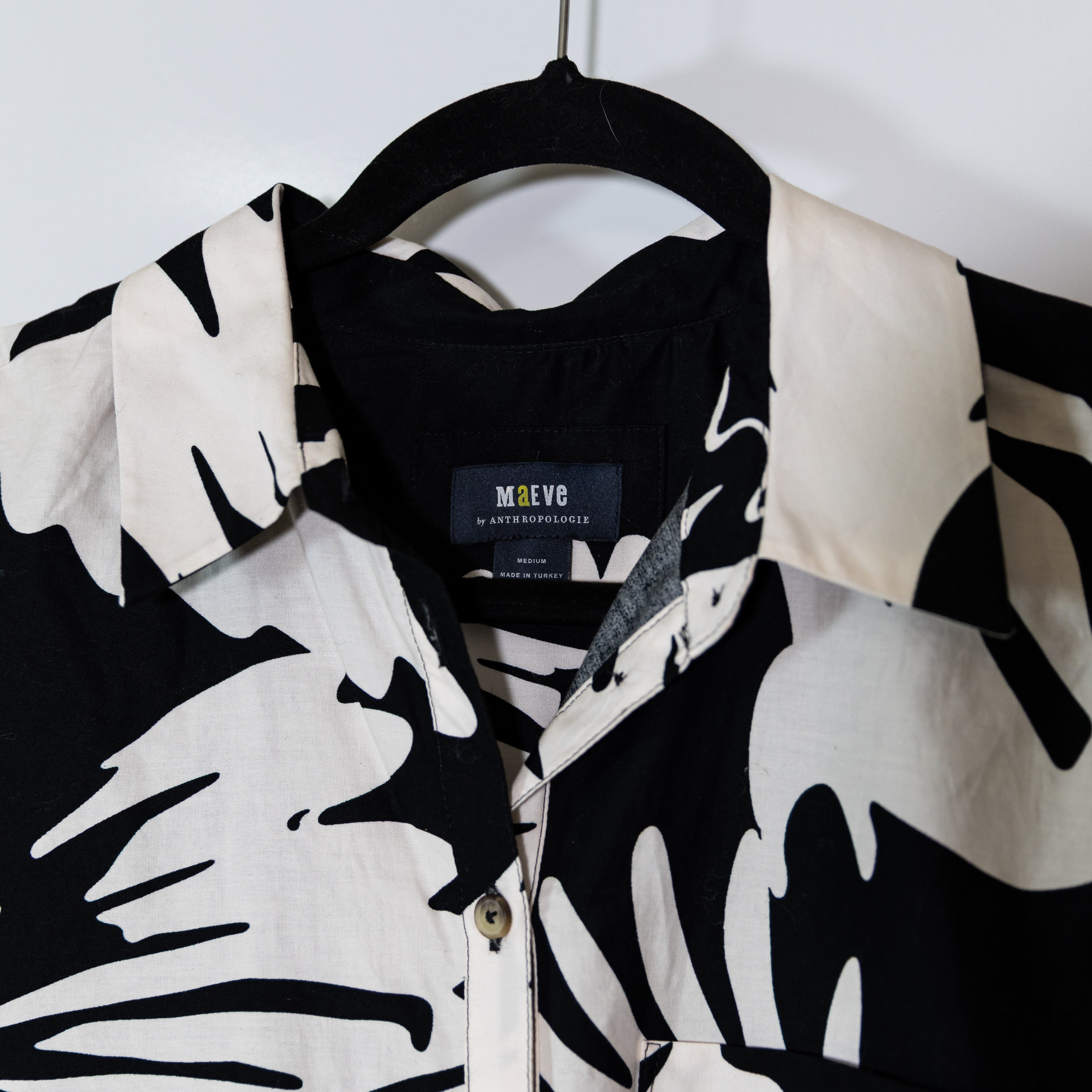 Maeve x Anthropologie The Soren Long Sleeve Cotton Poplin Shirt Dress Bird Print