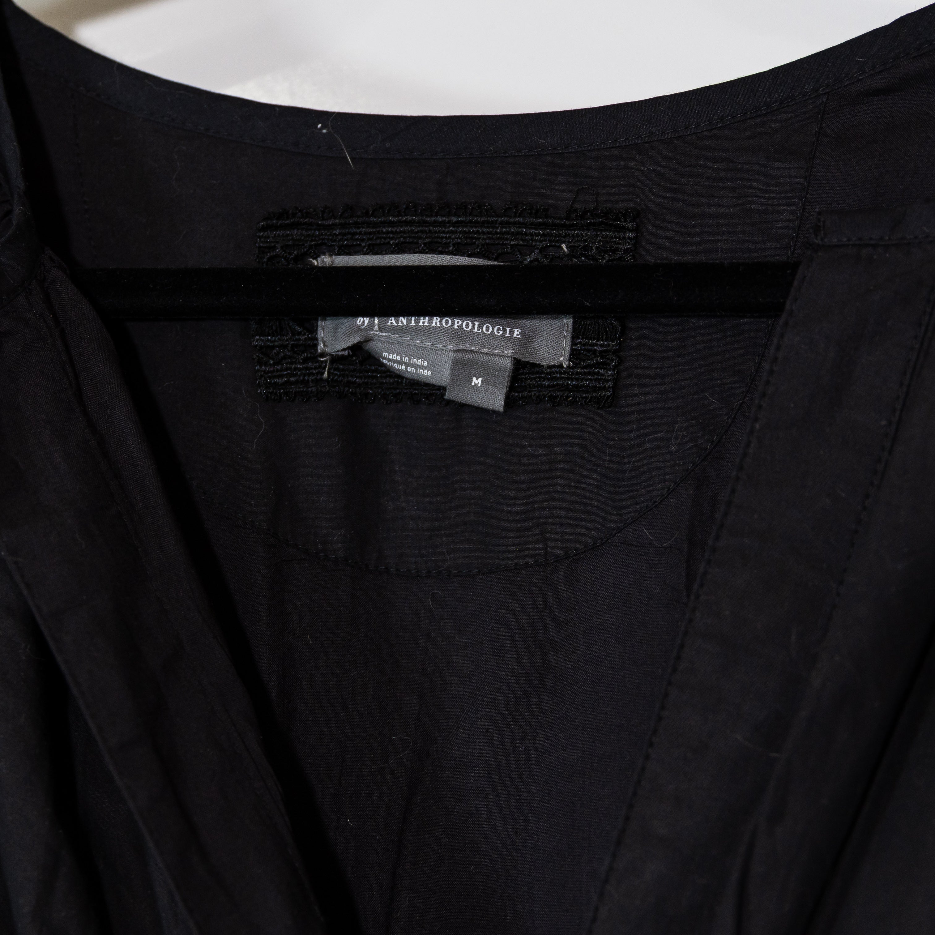 Anthropologie The Somerset Cotton Poplin Cutwork Eyelet Edition Maxi Dress Black