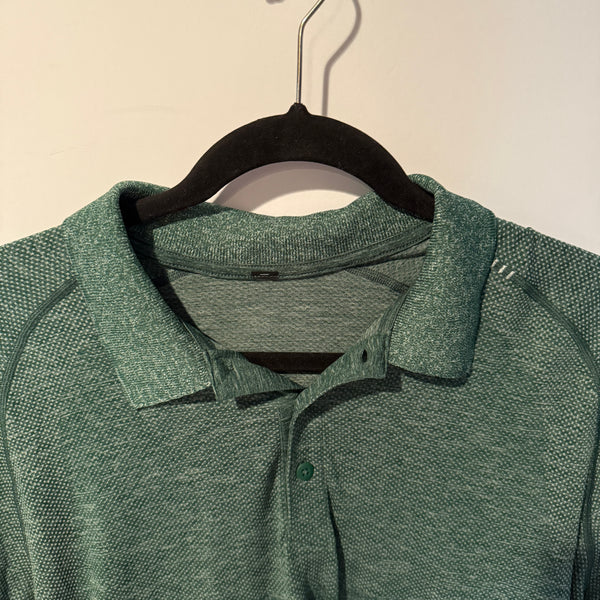 Lululemon Men's Metal Vent Tech Polo Short Sleeve Golf Shirt 2.0 Spruce Green L