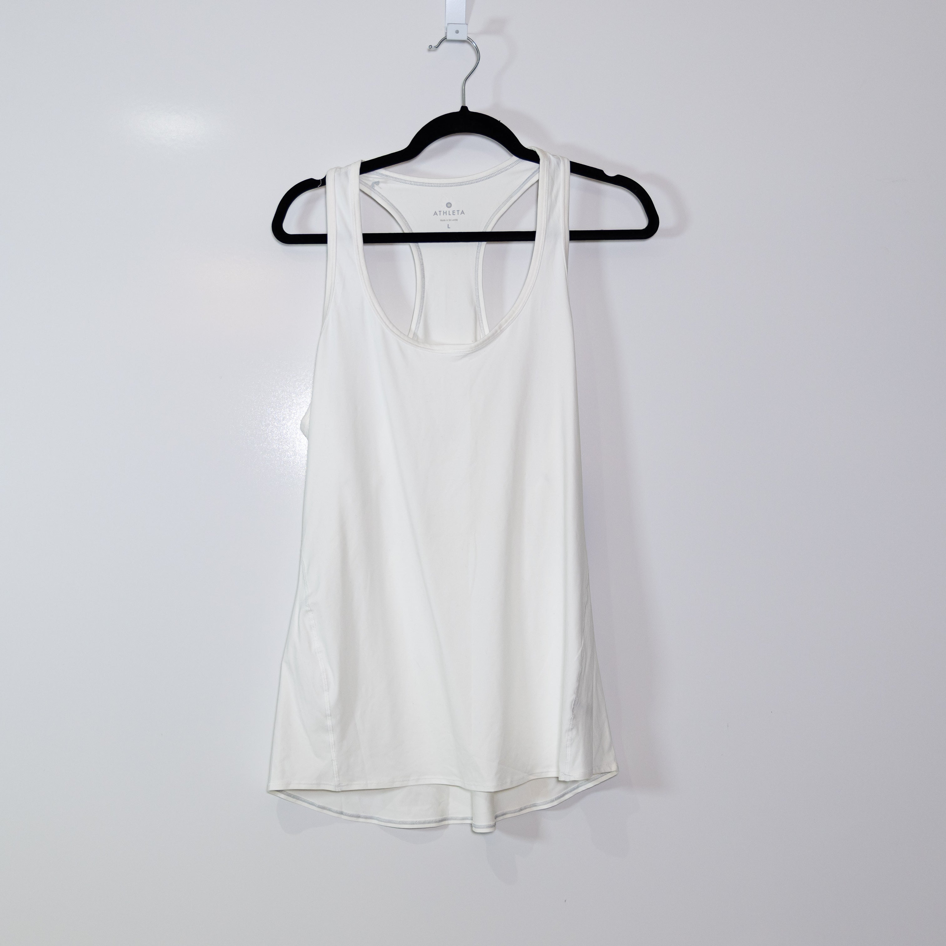 NEW Athleta Chi Tank Extra Long Racerback Scoop Neck Sleeveless Tank Top White L