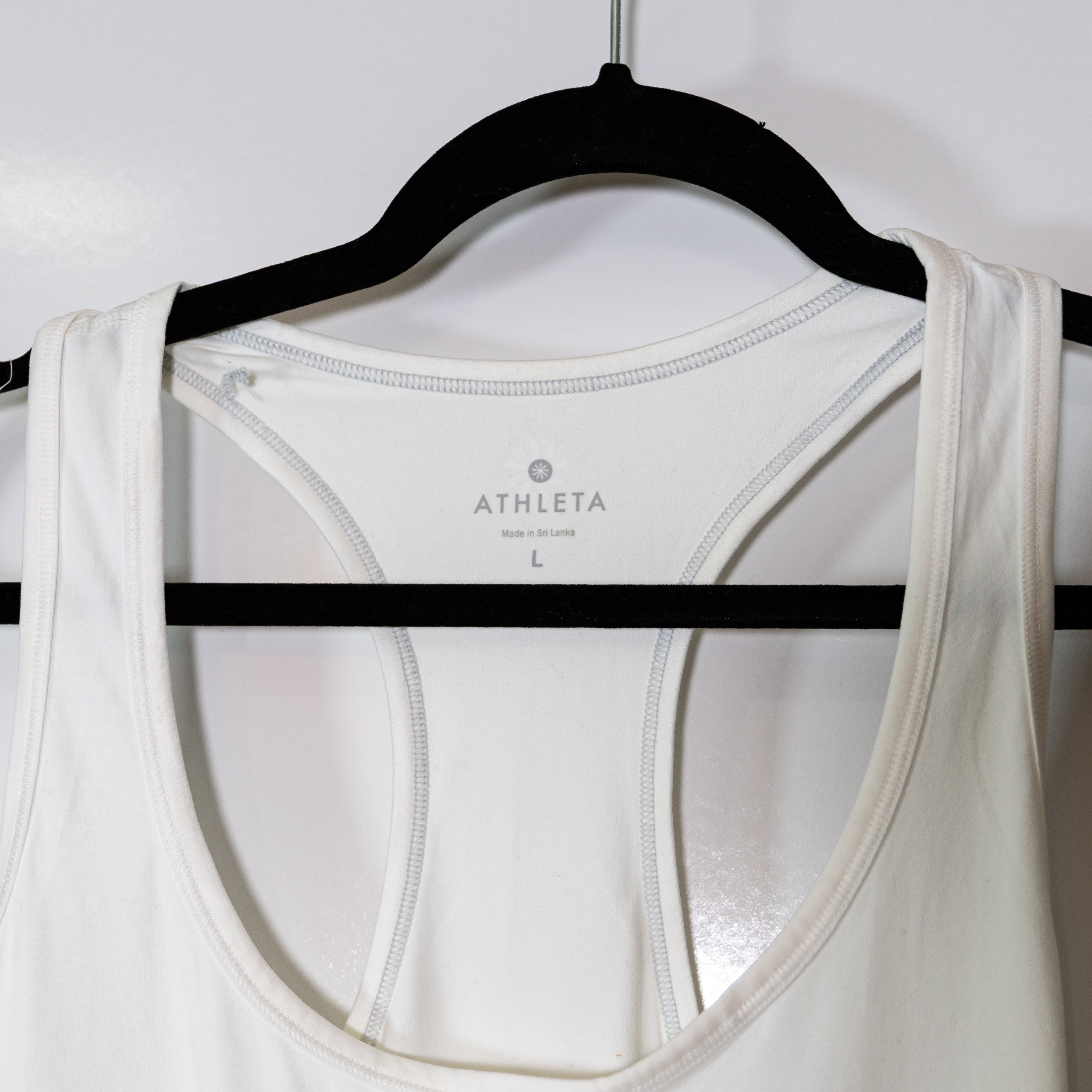 NEW Athleta Chi Tank Extra Long Racerback Scoop Neck Sleeveless Tank Top White L